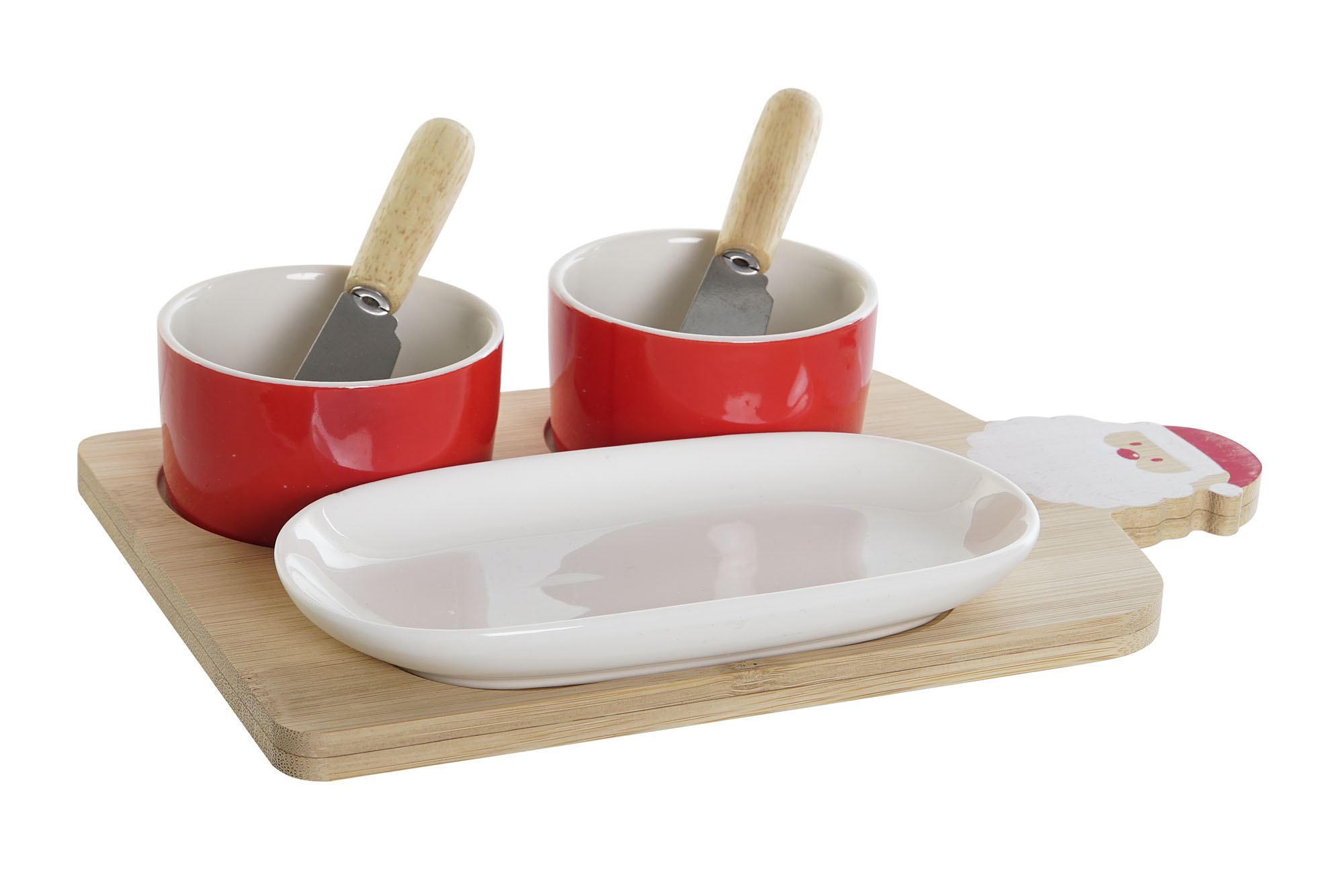 APERITIVO SET 6 GRES BAMBU 24,5X14,5X1 PAPA NOEL