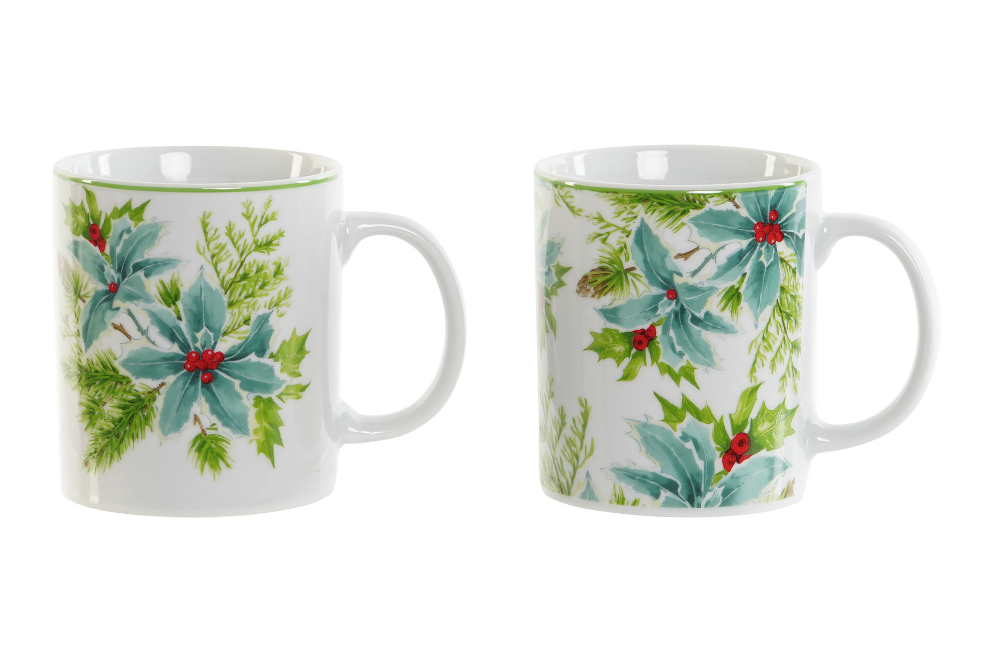 MUG PORCELANA 12X8X9,5 300ML HOJAS 2 SURT.