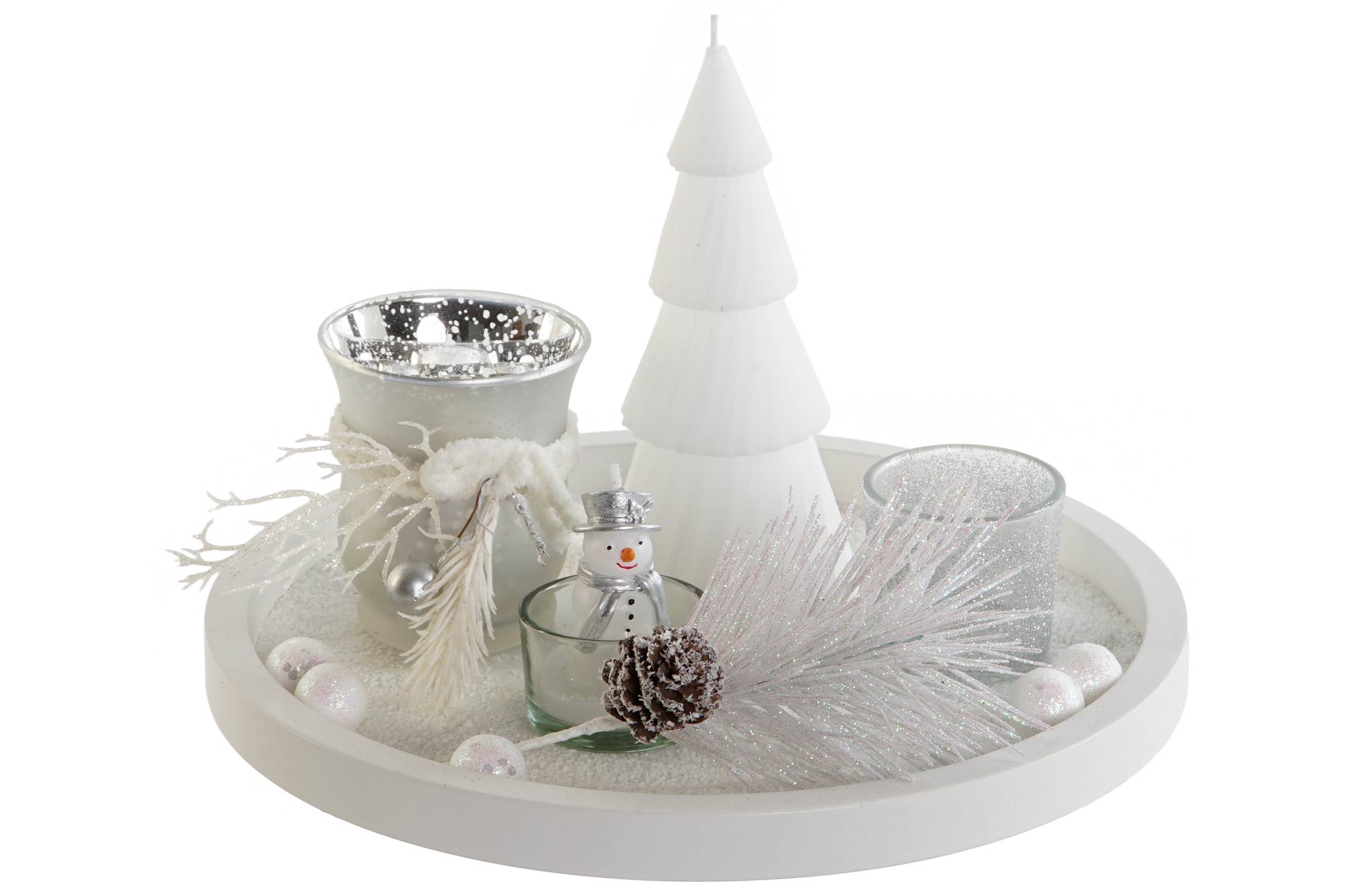 PORTAVELA SET 6 CRISTAL MDF 27,5X27,5X2 ARBOL