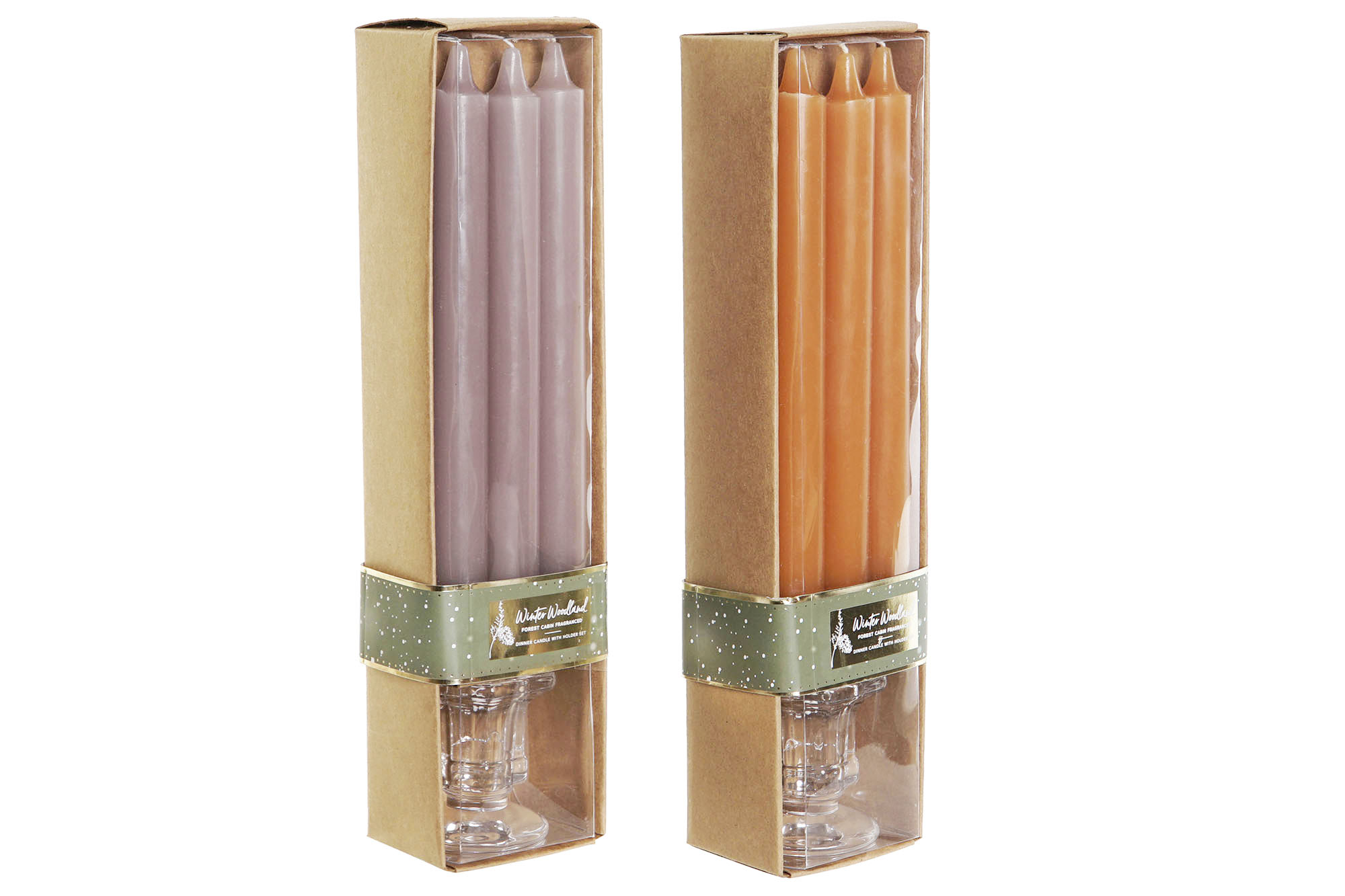 VELA SET 4 CRISTAL 2X2X20 CON PORTAVELA 2 SURT.