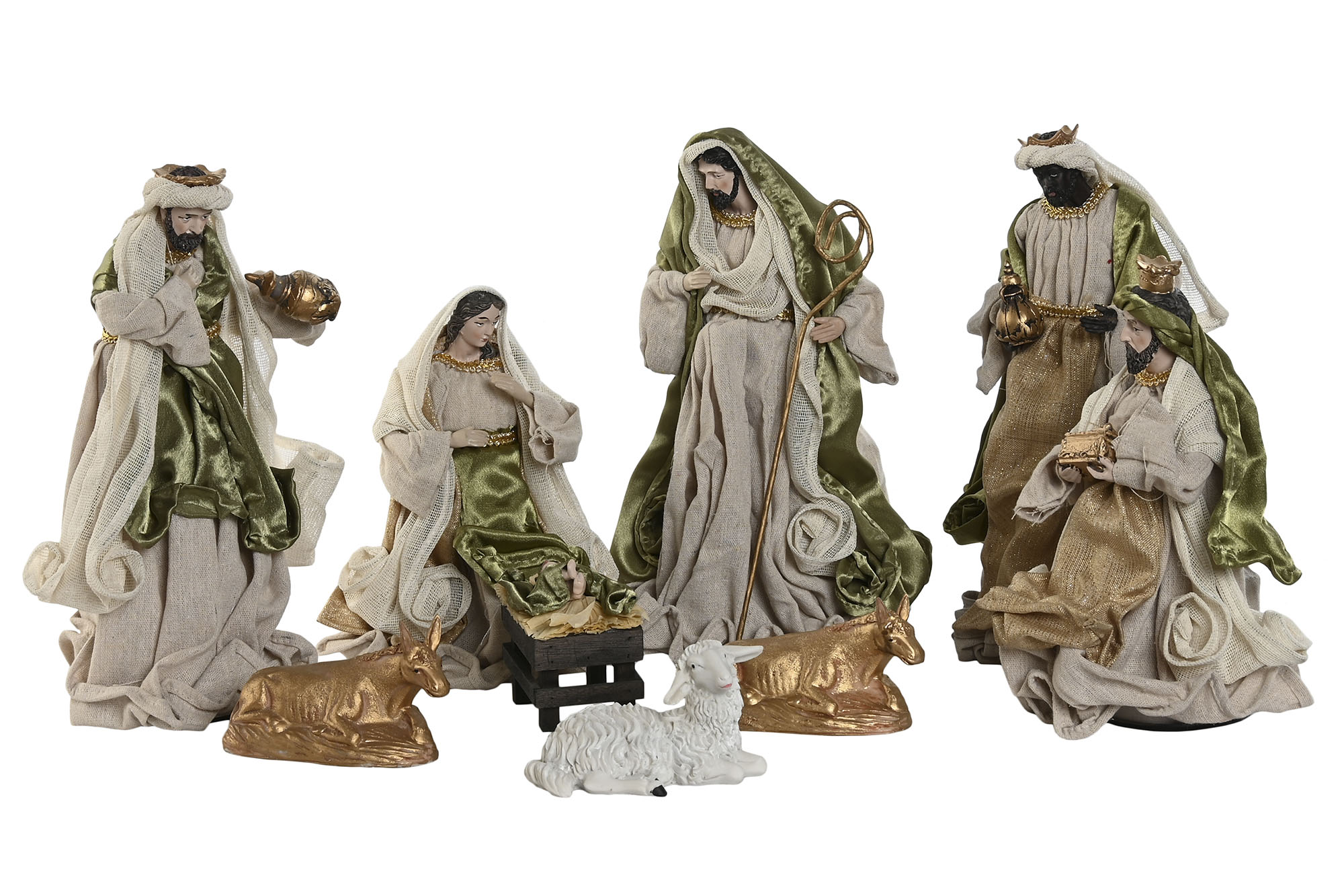 NACIMIENTO SET 9 POLIESTER 20X15X30 BEIGE
