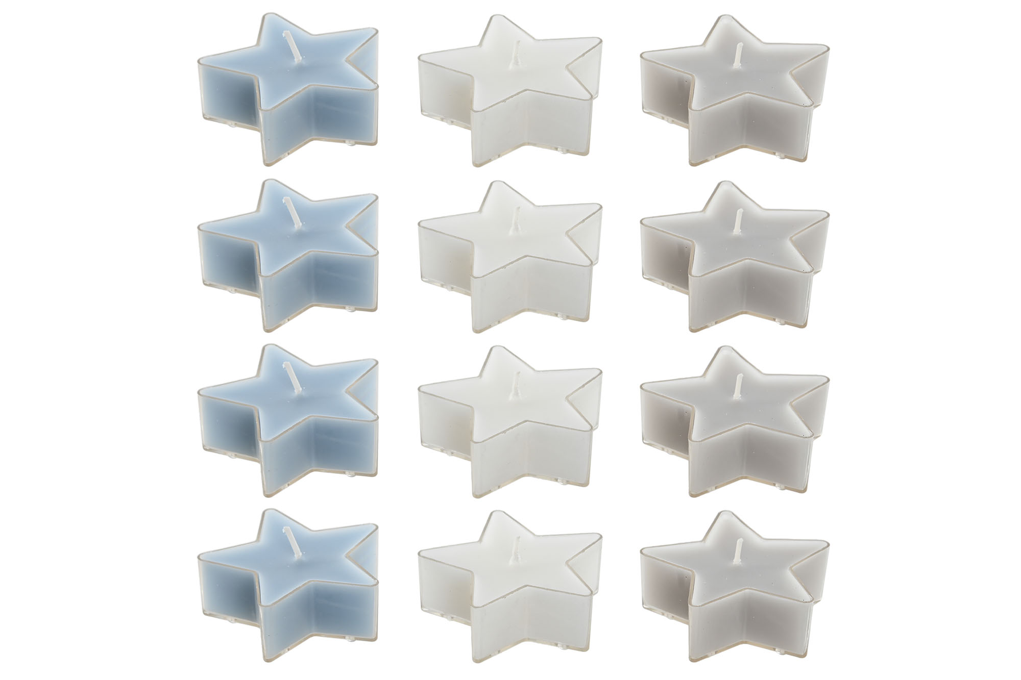 VELA SET 4 CERA PARAFINA 6X6X2,5 3 SURT.