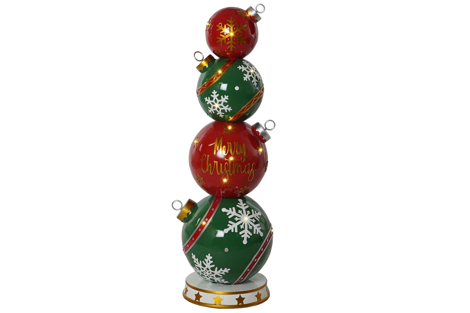 FIGURA LED RESINA 35X35X108,5 BOLAS ROJO