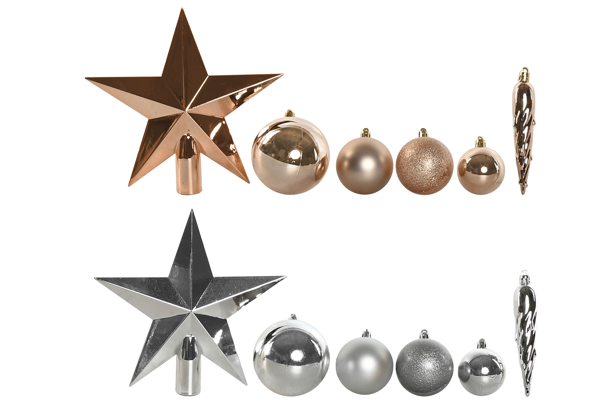 BOLA DECORACION SET 33 PVC 20X13X26 2 SURT.