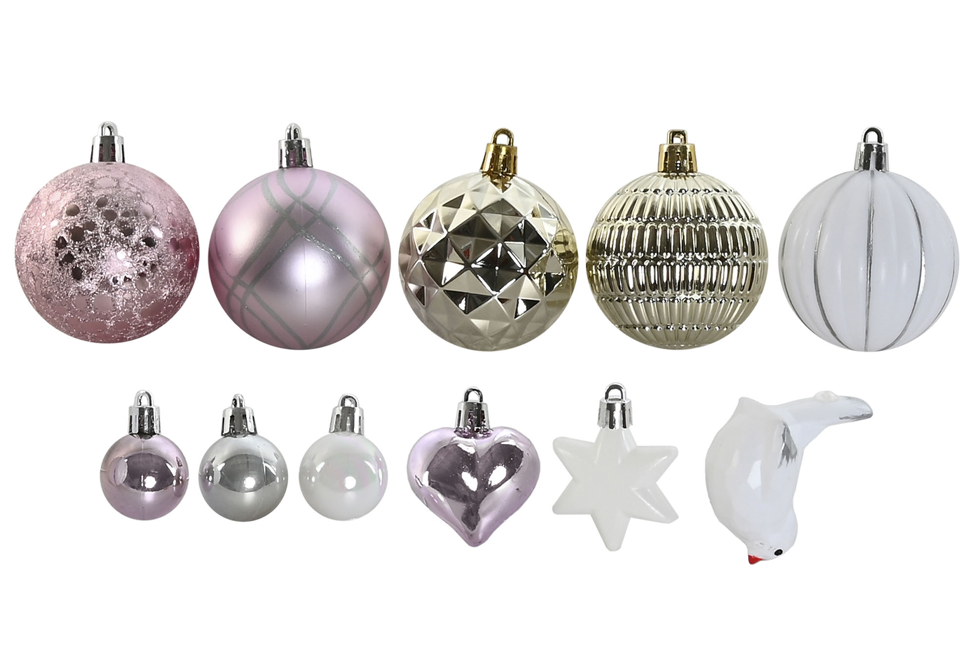 BOLA DECORACION SET 40 PVC 25X6X25 ROSA