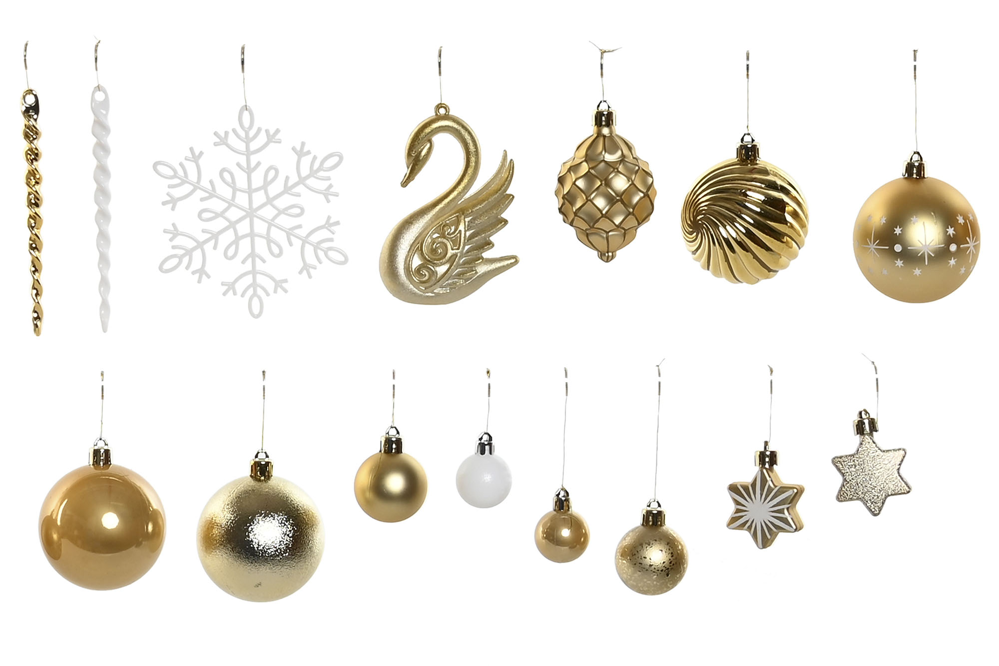 BOLA DECORACION SET 70 PE 28X7X40 DORADO