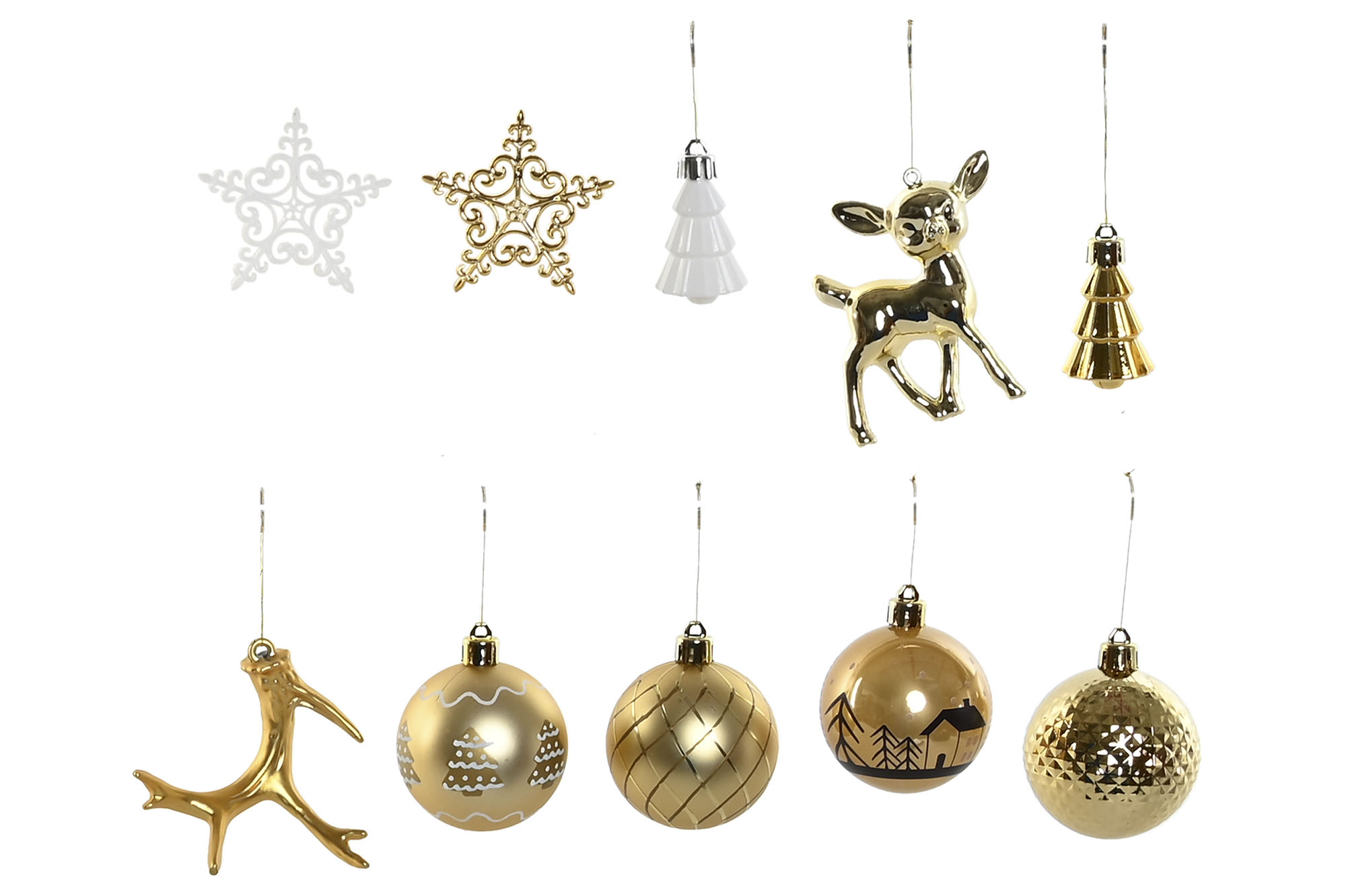 BOLA DECORACION SET 55 PE 28X6X24 DORADO