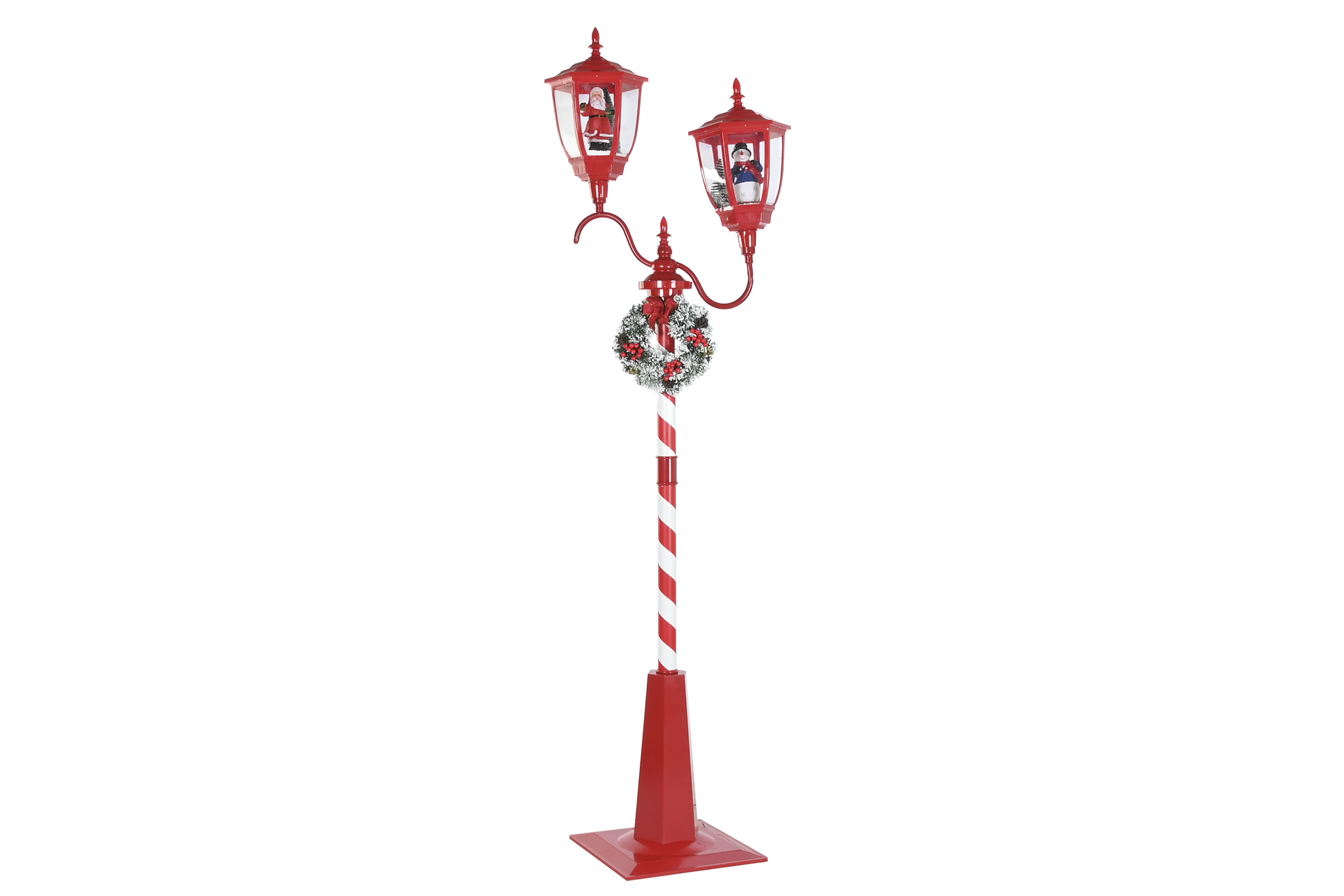 FAROLA LED PE 70X60X225 MOVIMIENTO MUSICAL ROJO