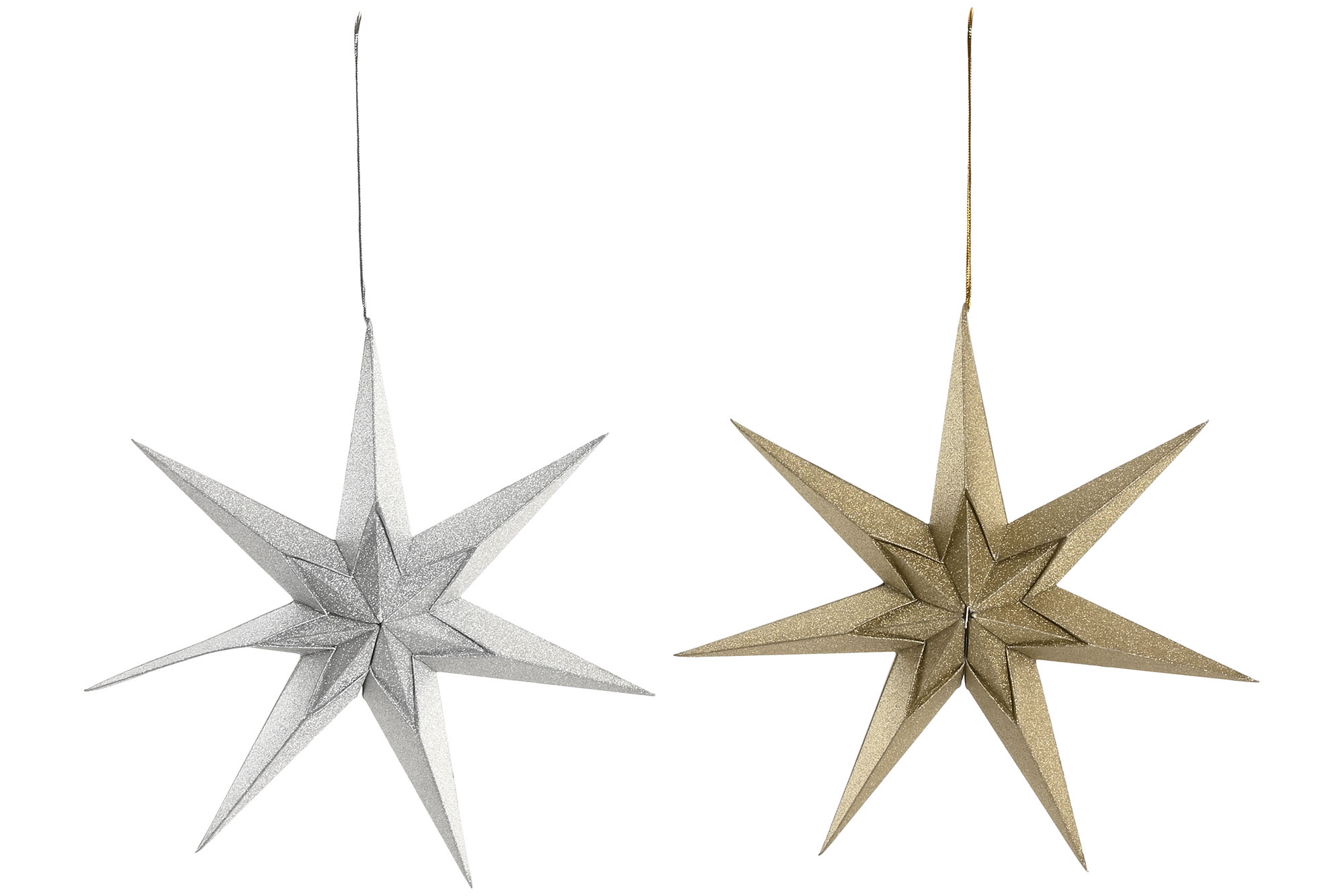 DECORACION COLGANTE PAPEL 20X5X20 ESTRELLA 2 SURT.