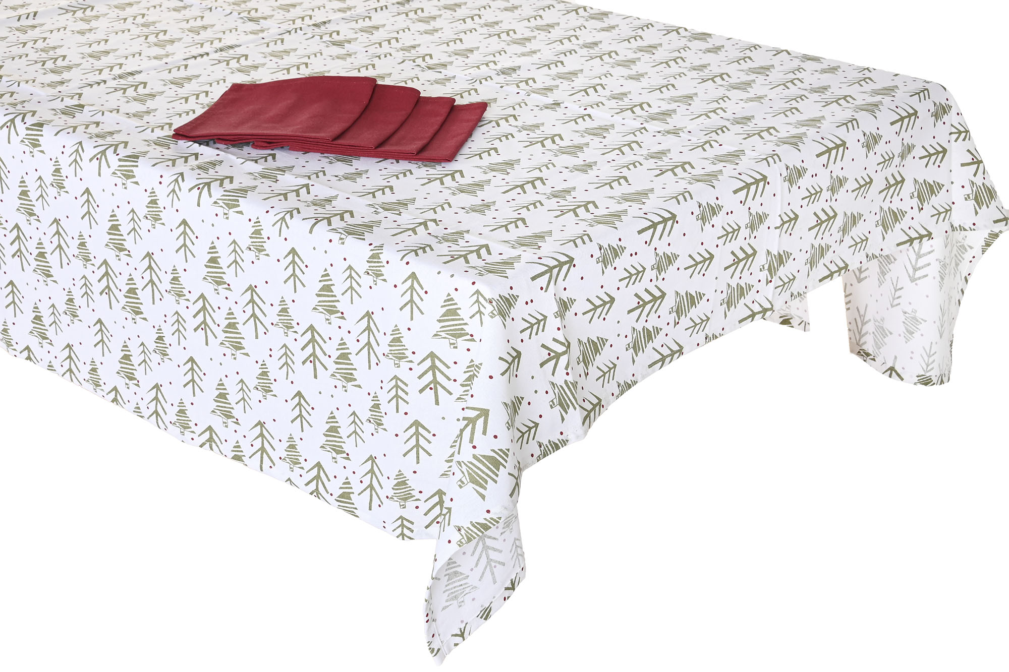 MANTEL SET 9 ALGODON 150X250X0,2 8SERV ARBOLES
