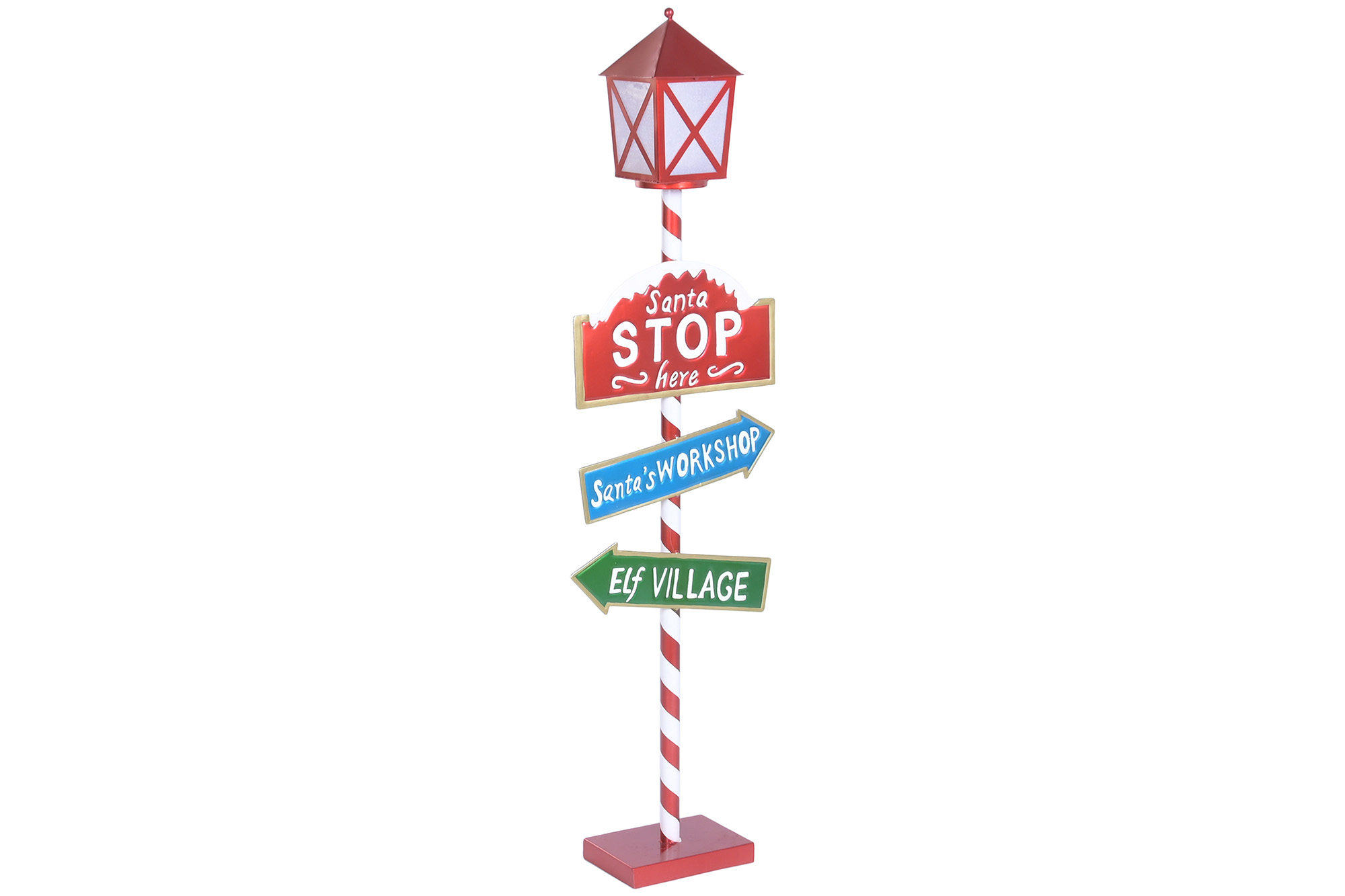 FIGURA LED METAL 35X15X123 FAROLA ROJO