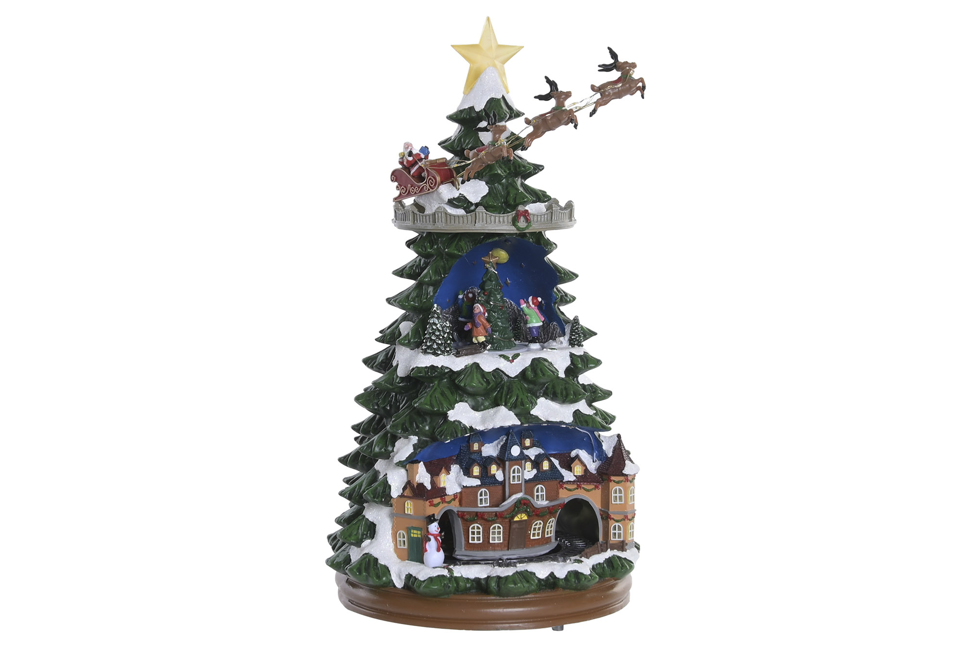 ARBOL LED RESINA 24,5X24,5X45 MOVIMIENTO MUSICAL