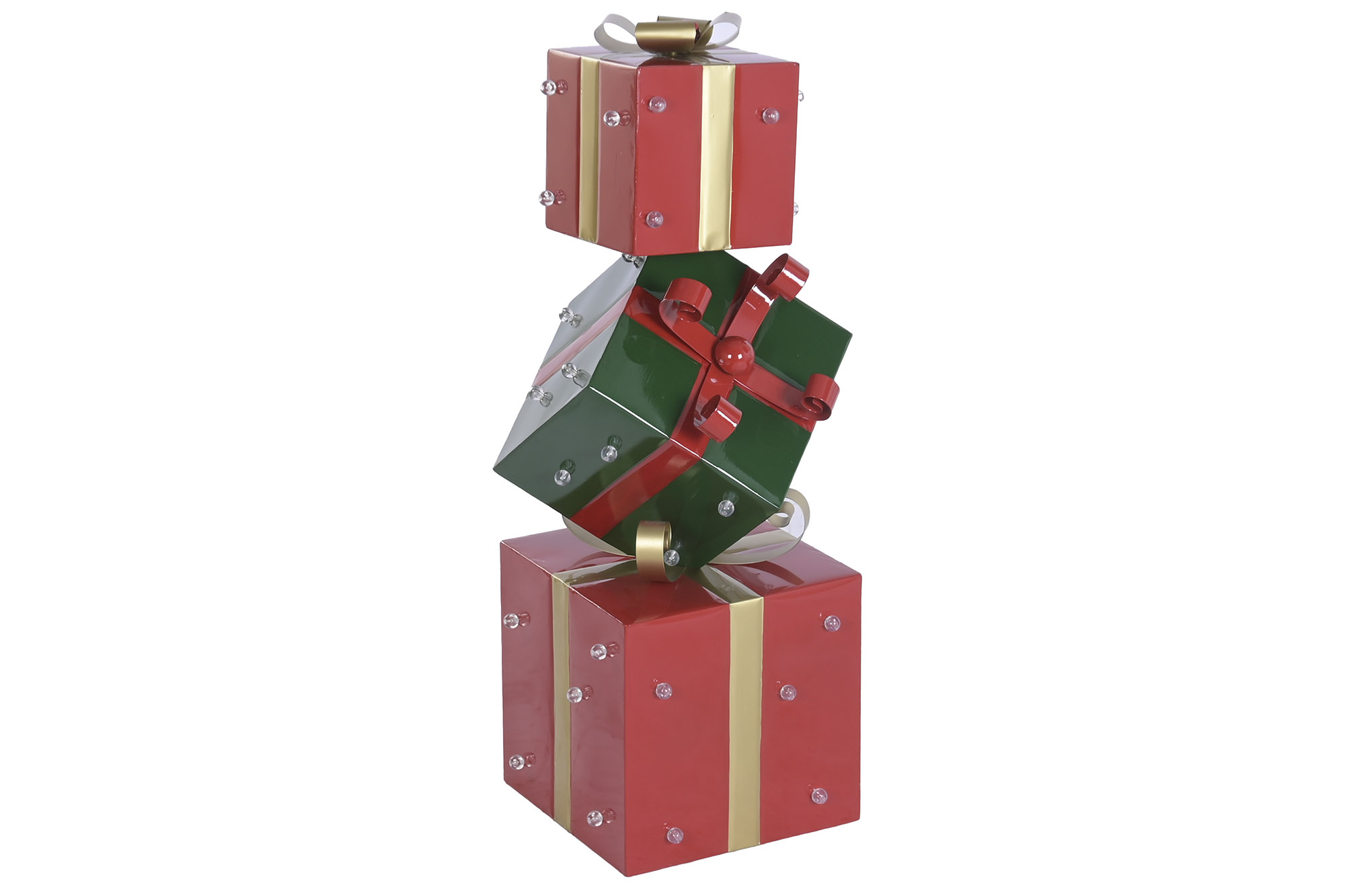REGALO LED METAL 30X41X90 DORADO ROJO