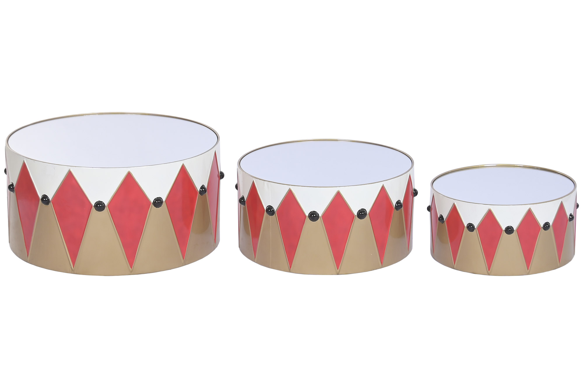 MESITA AUXILIAR SET 3 METAL 61X61X30,5 espejo