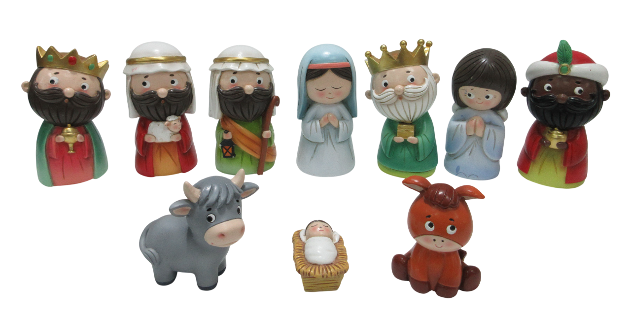 NACIMIENTO SET 9 RESINA 9X8X13,5 MULTICOLOR