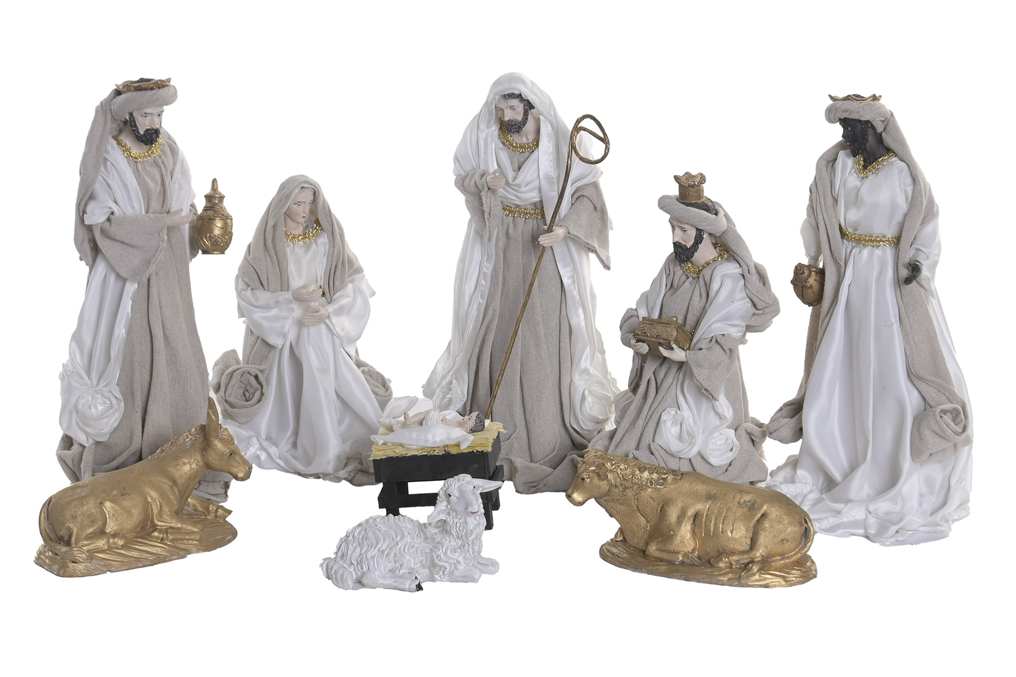 NACIMIENTO SET 9 POLIESTER 20X15X30 BLANCO
