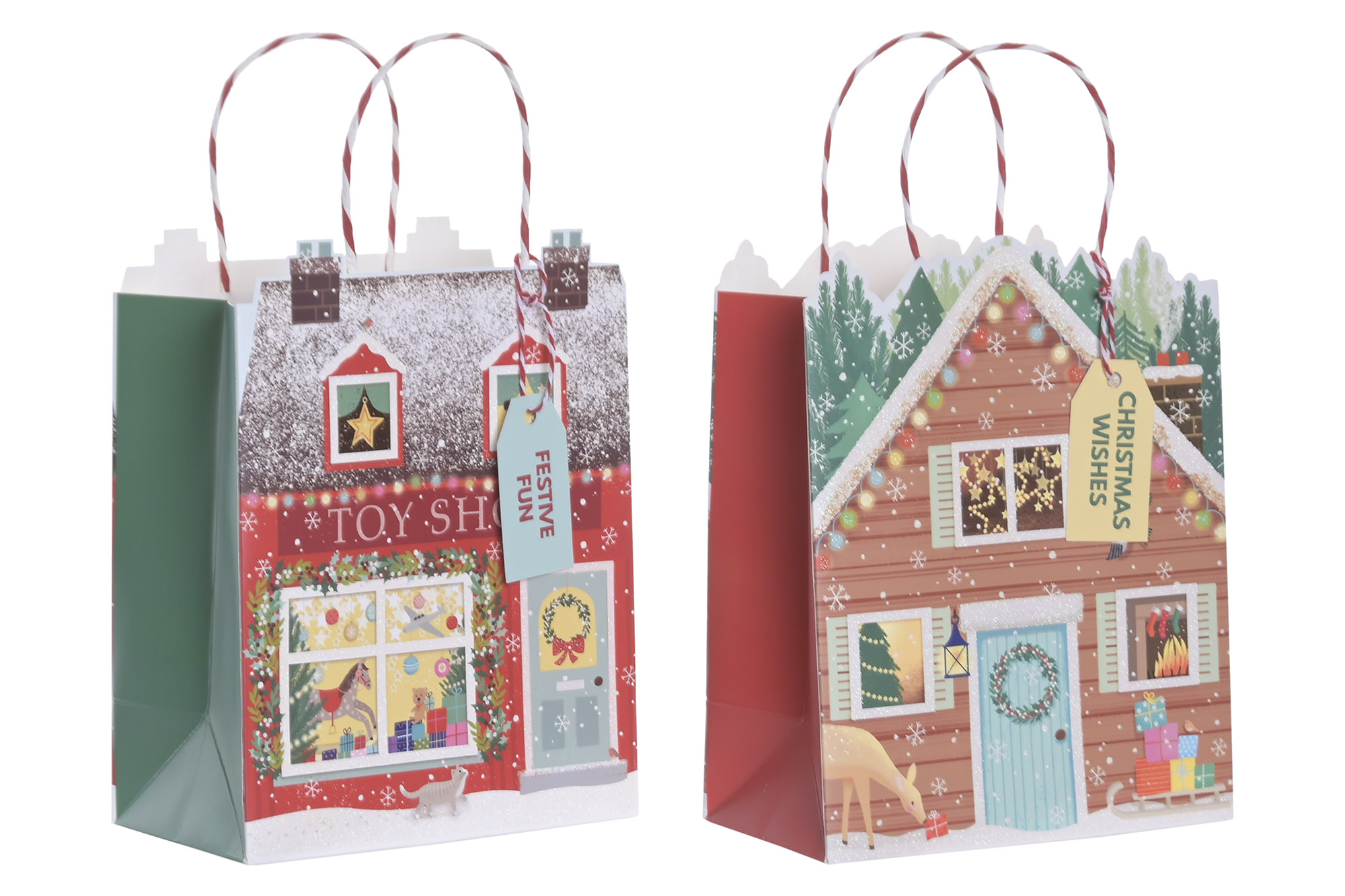 BOLSA PAPEL 18X10X23 230GSM CASA PURPURINA 2 SURT.
