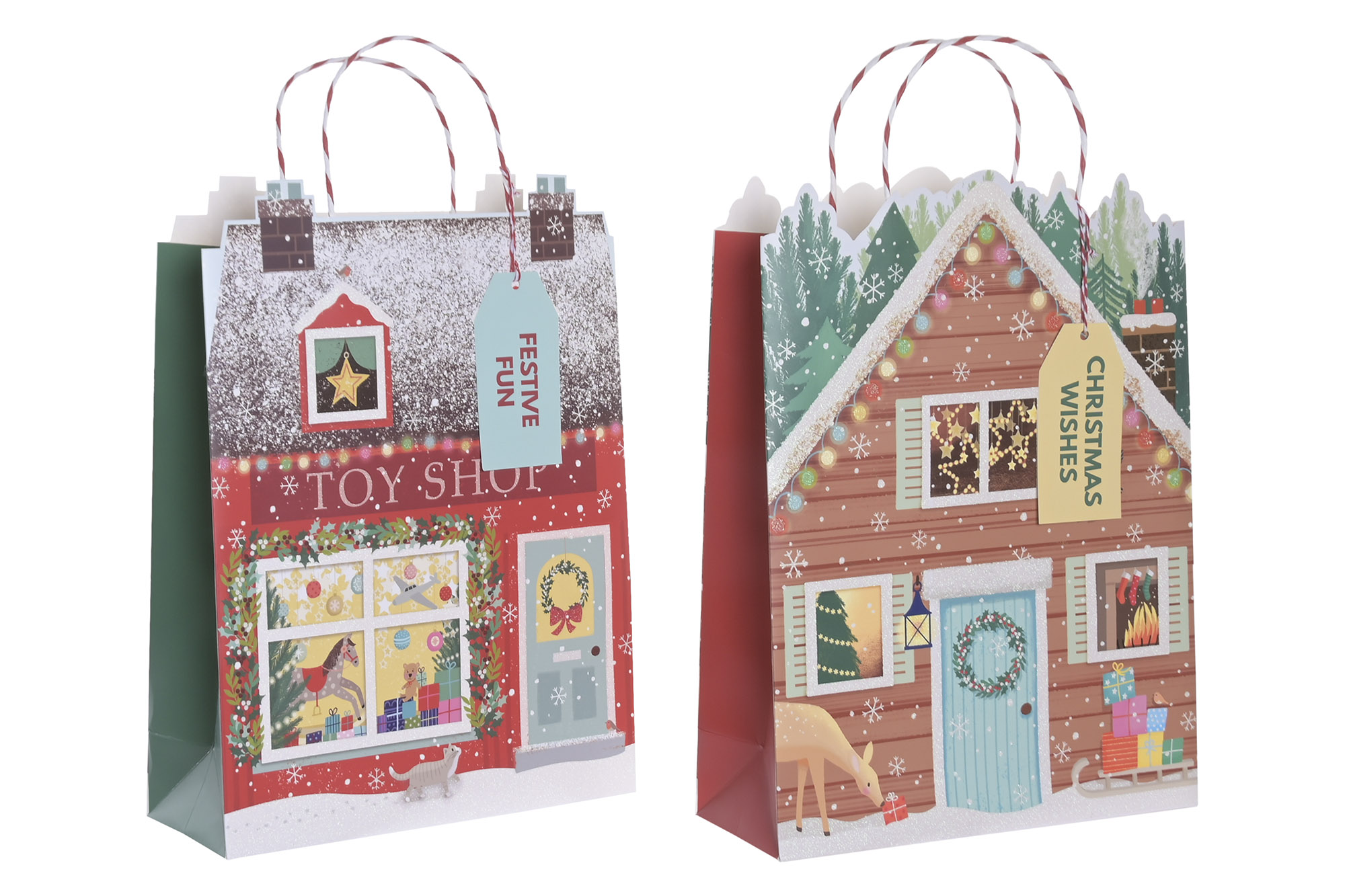 BOLSA PAPEL 31X12X42 230GSM CASA PURPURINA 2 SURT.