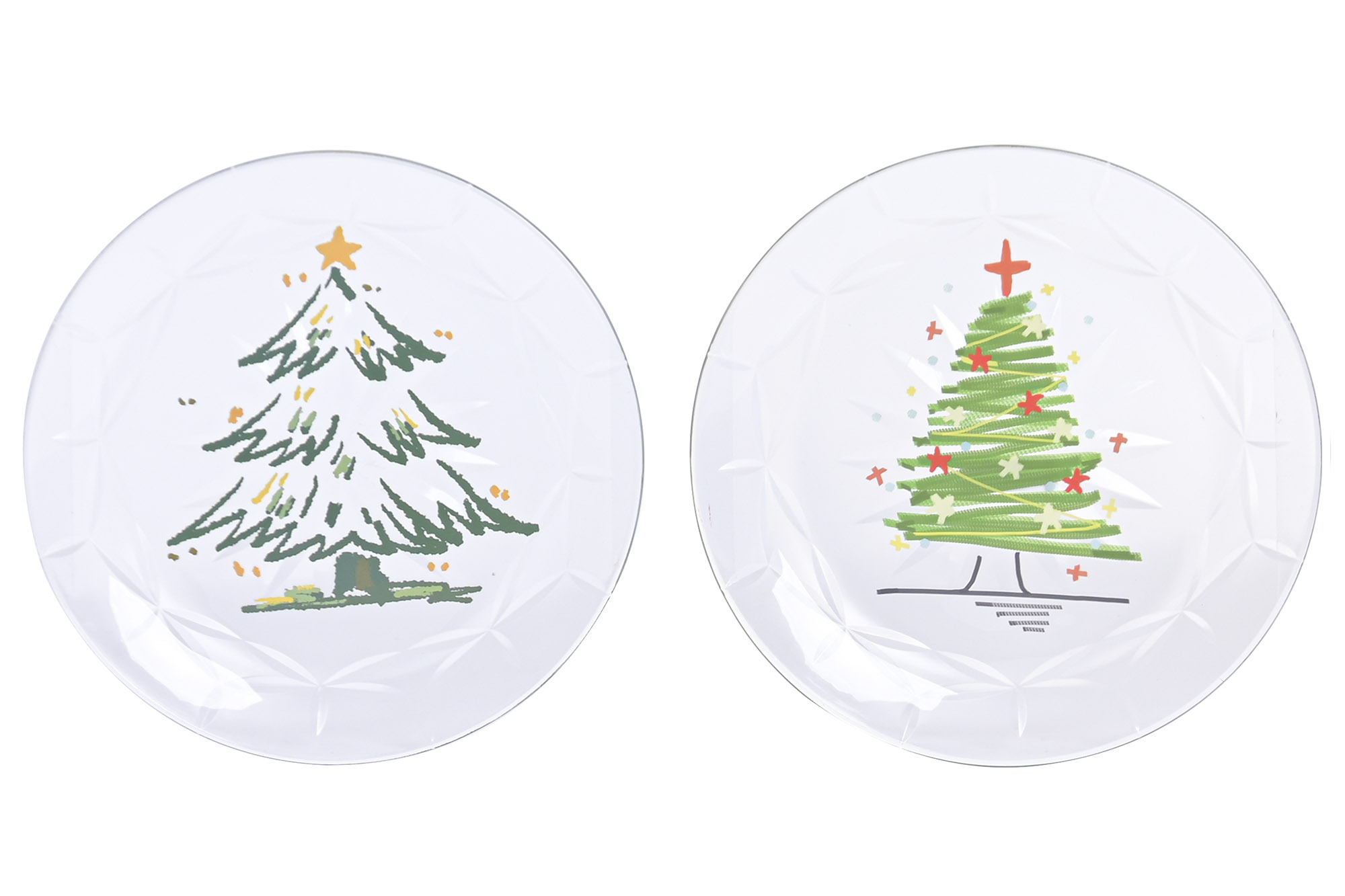 PLATO CRISTAL 25,2X25,2X2 ARBOL IMPRESO 2 SURT.