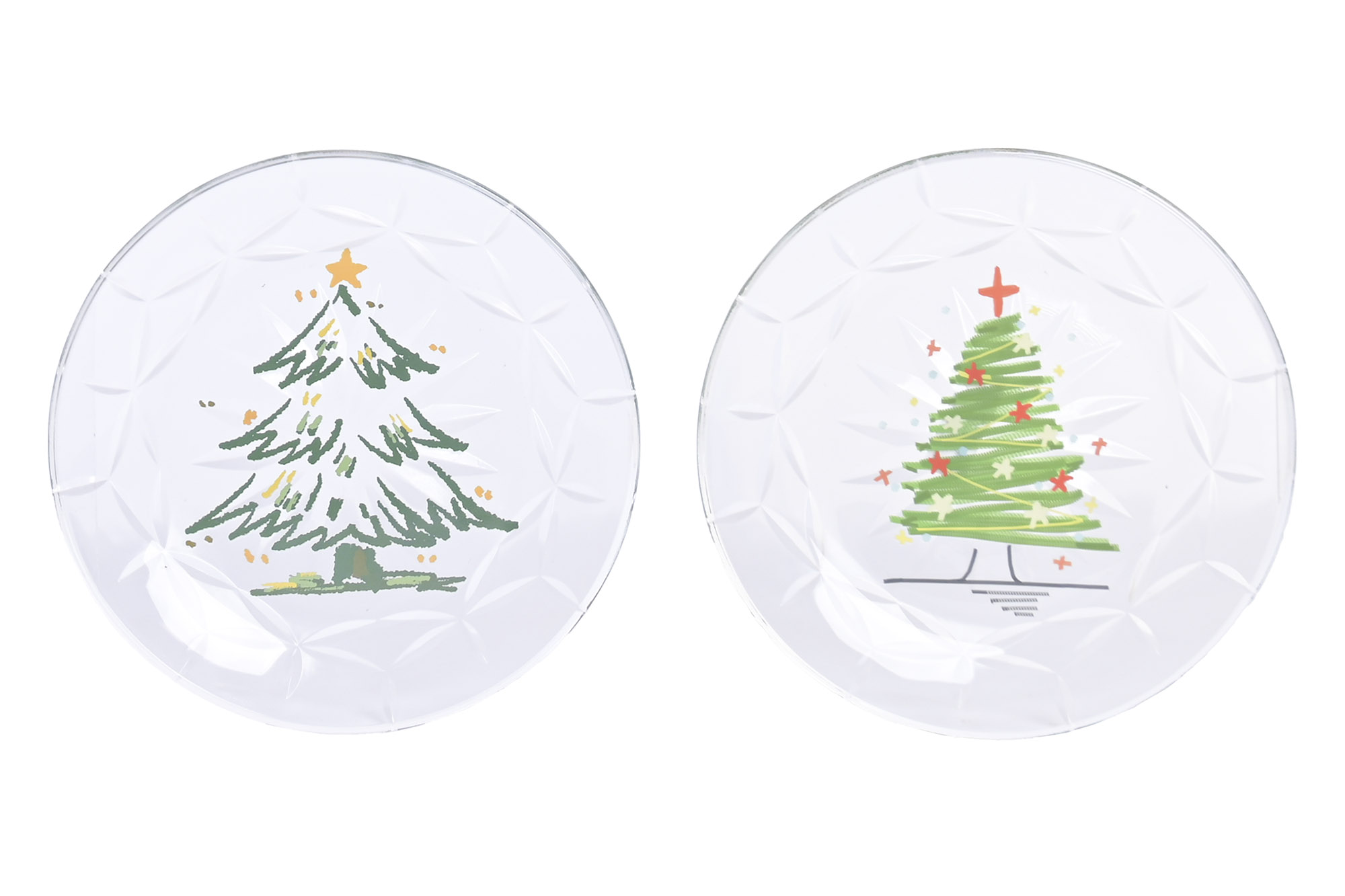 PLATO CRISTAL 20X20X2 ARBOL IMPRESO 2 SURT.