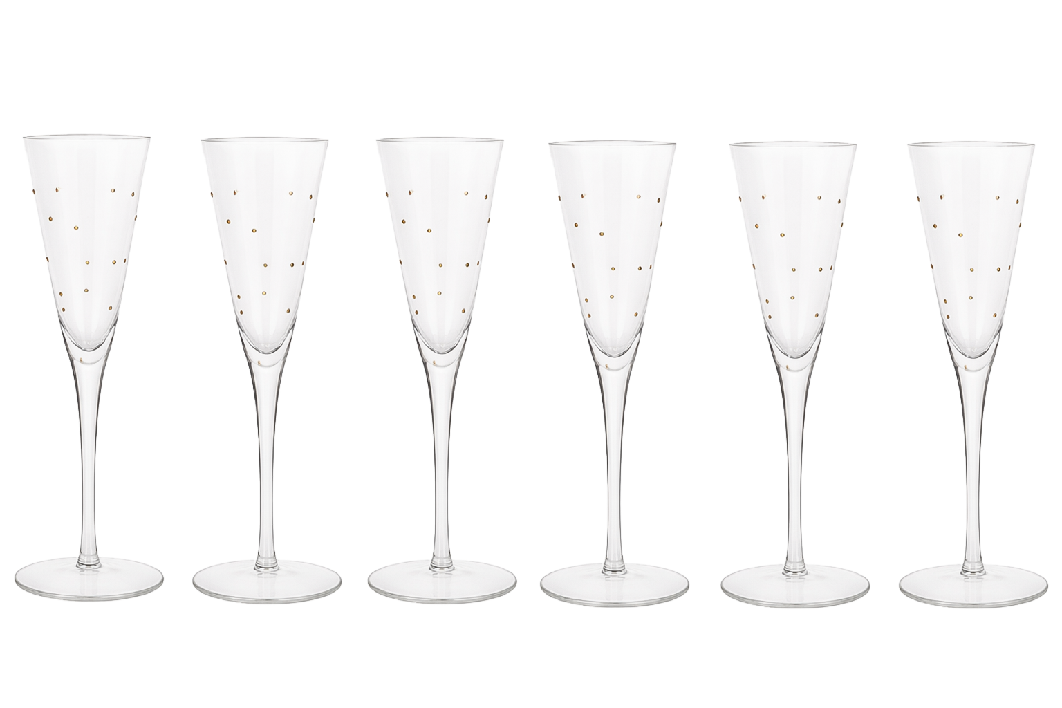COPA SET 6 CRISTAL 8X8X24 180ML PERLAS 3D DORADO