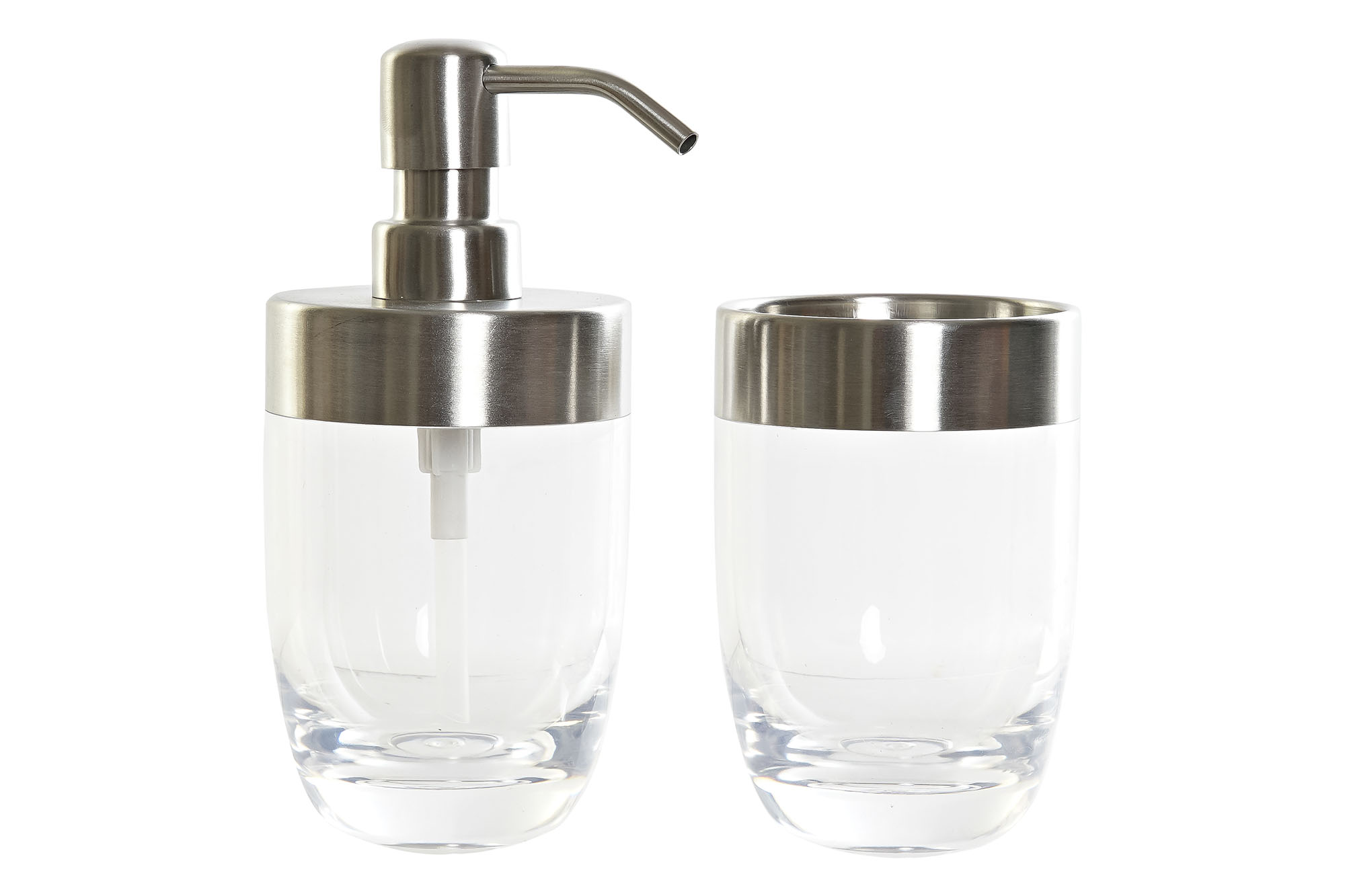 BAÑO SET 2 PS 10X7,5X16,5 PLATEADO