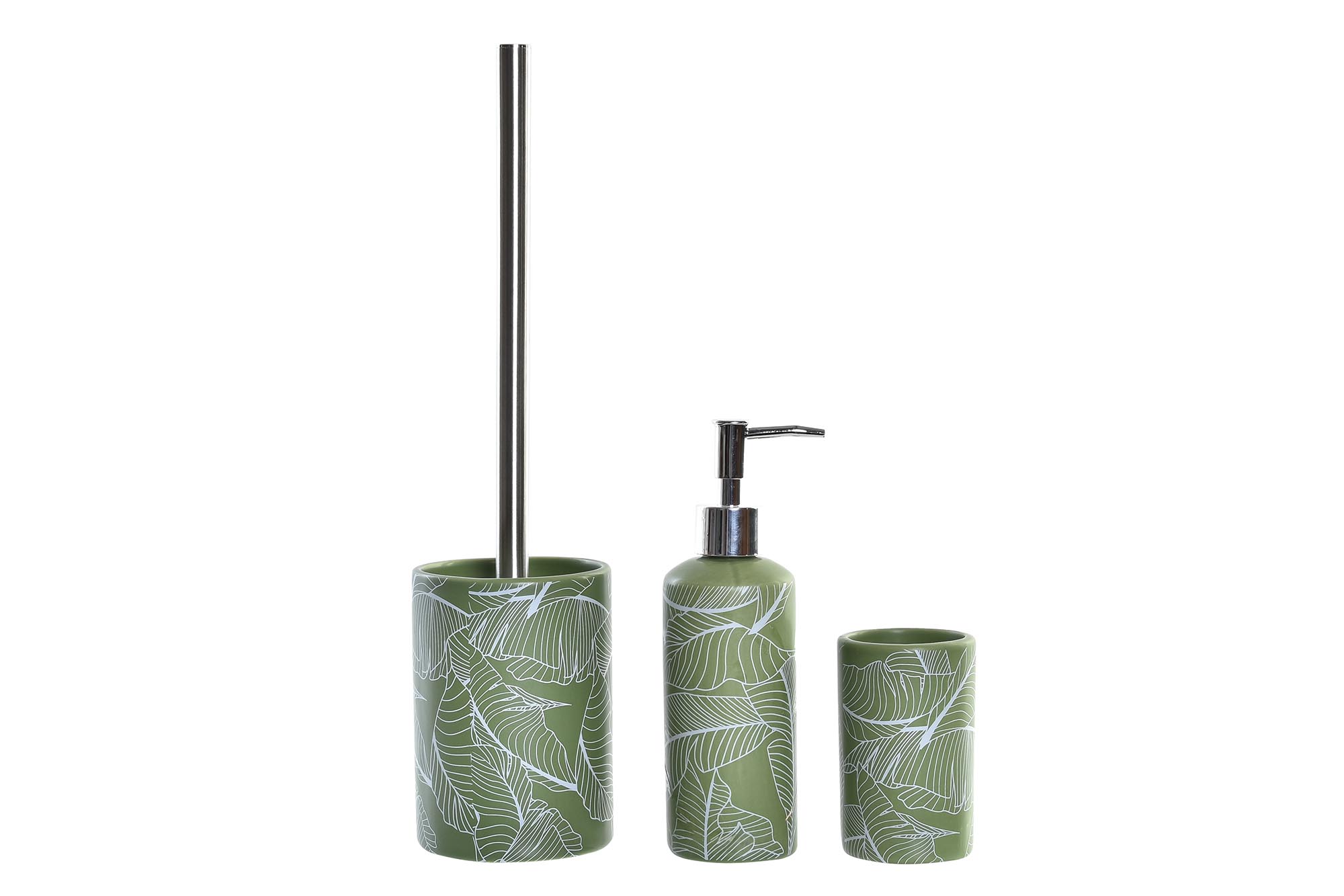 BAÑO SET 3 DOLOMITE PP 9,5X9,5X37 HOJA VERDE
