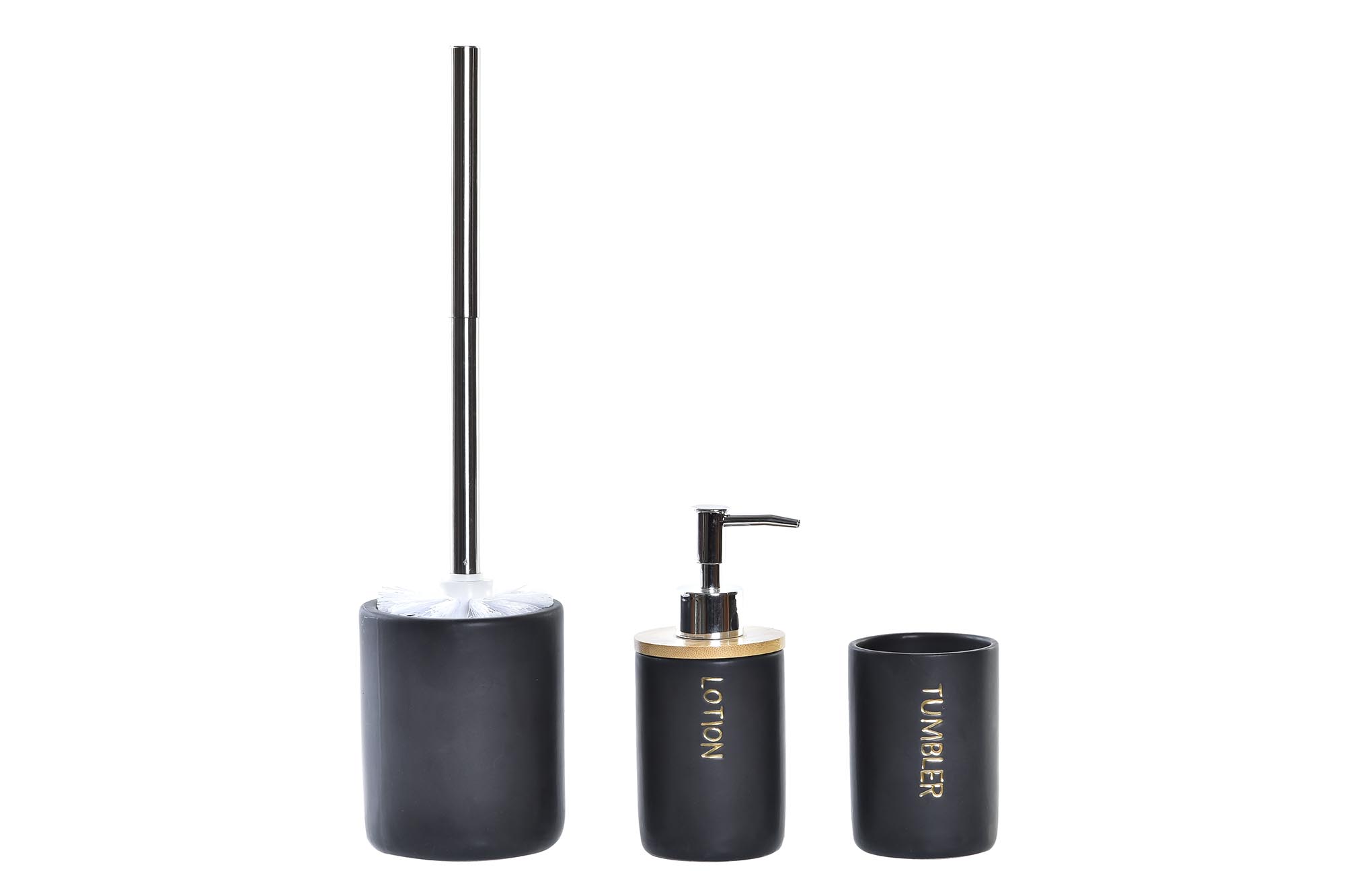 BAÑO SET 3 DOLOMITE BAMBU 10,2X10,2X37,5 NEGRO