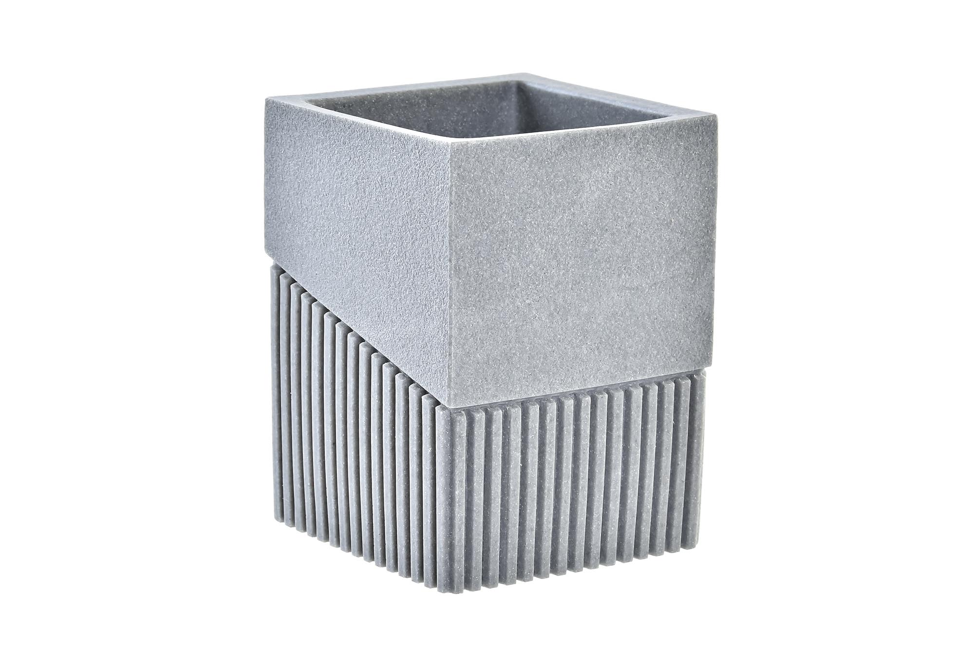 VASO RESINA 7,6X7,6X10 GRIS