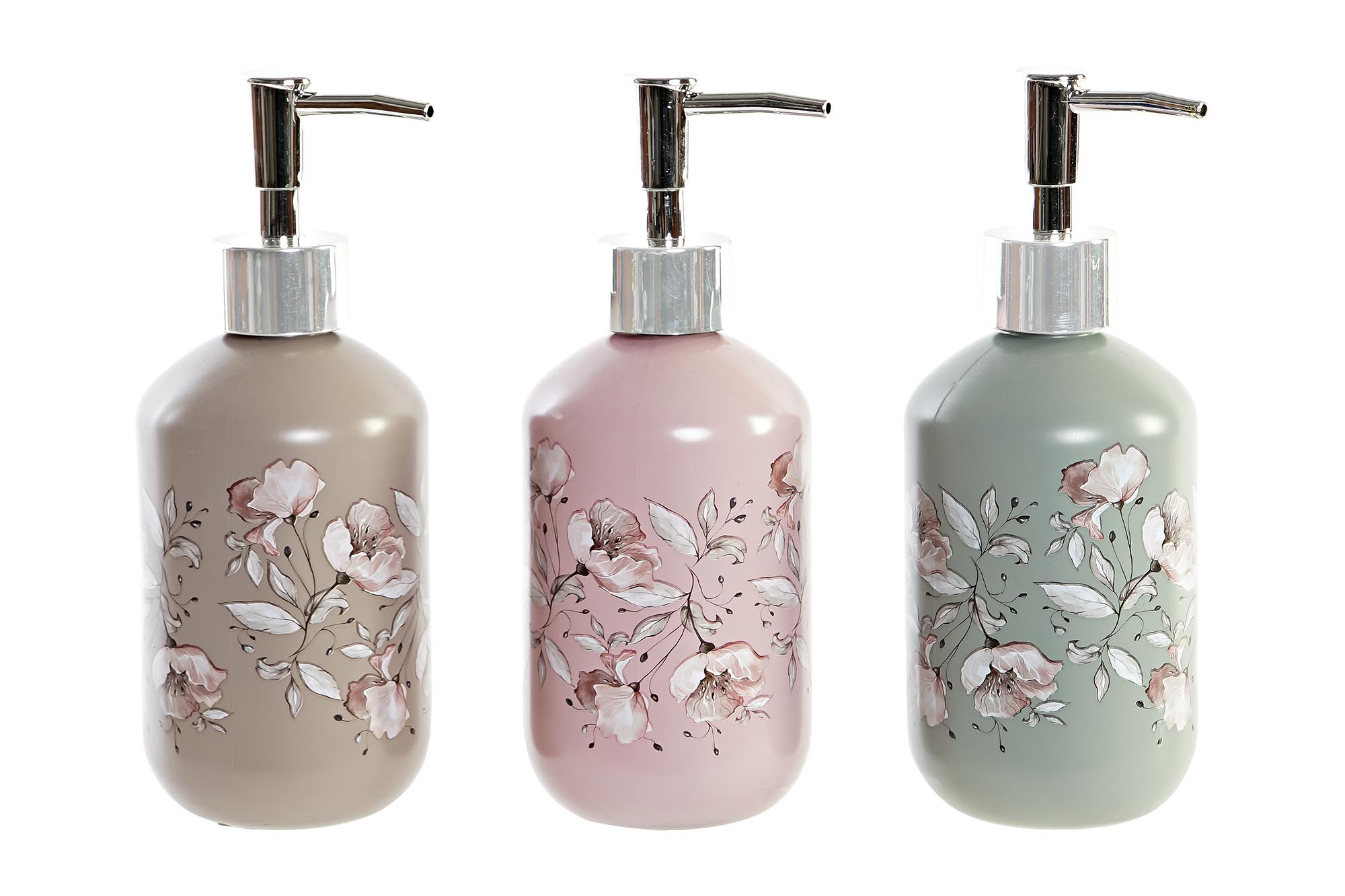 DOSIFICADOR CRISTAL 7X7X18,5 400ML FLORES 3 SURT.
