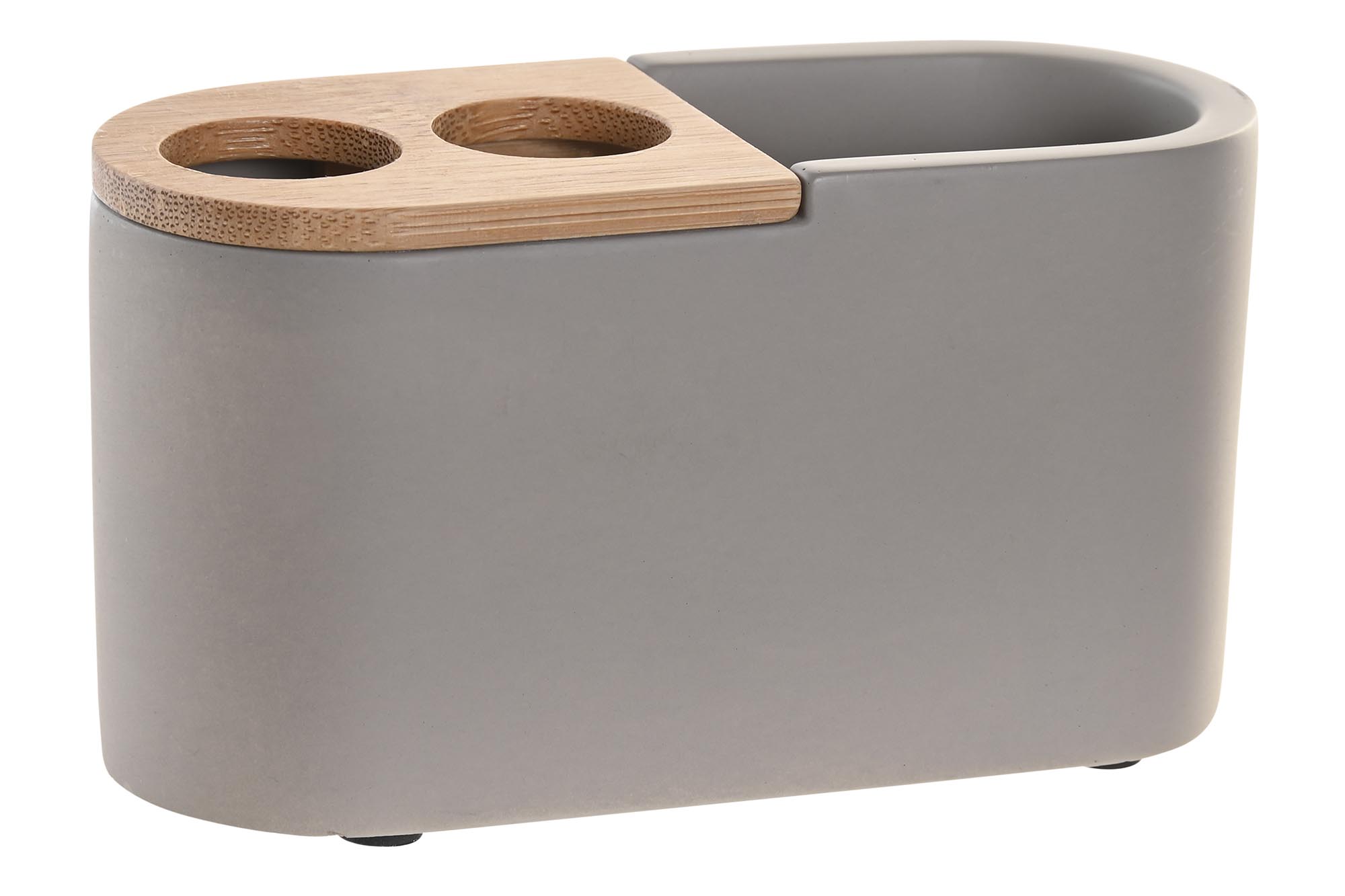 VASO CEMENTO BAMBU 11X4,5X6 MATE GRIS