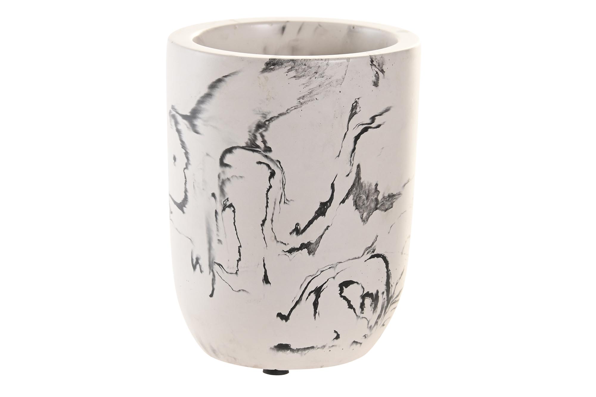 VASO CEMENTO 7X7X9,5 SIMIL MARMOL MATE BLANCO