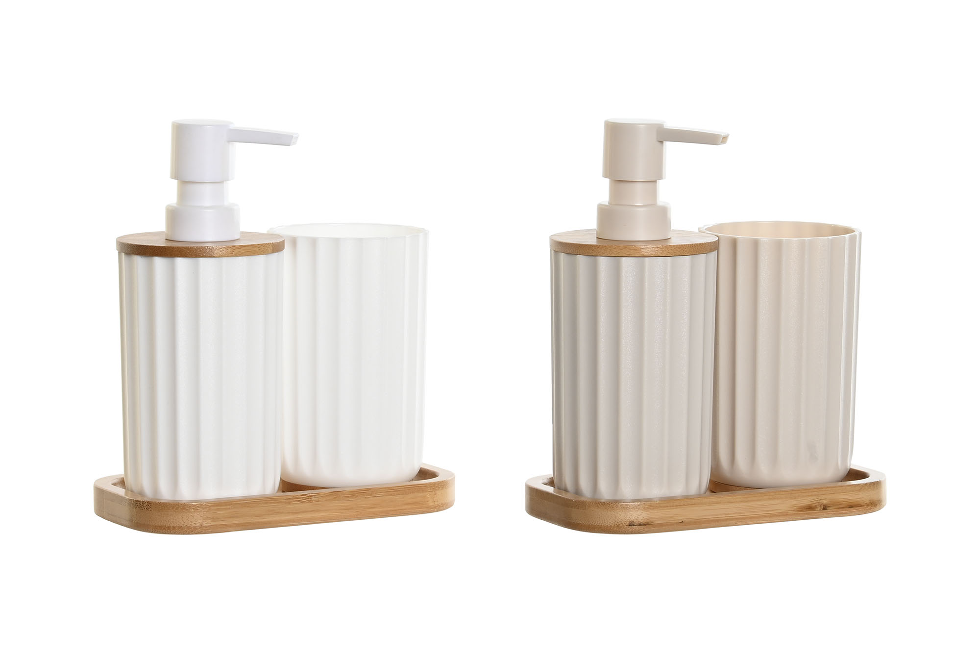BAÑO SET 3 PS BAMBU 16X9X18 2 SURT.