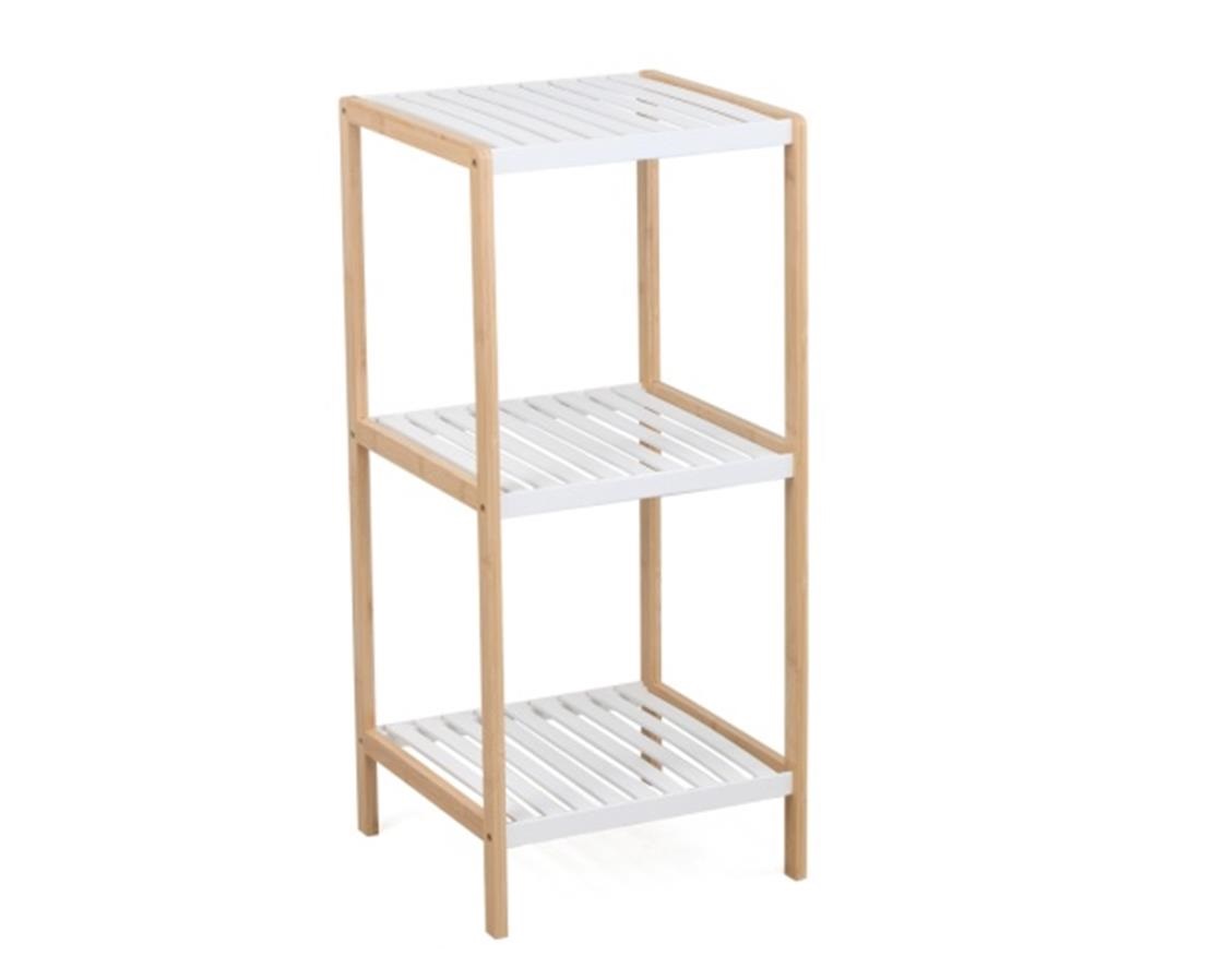 ESTANTERIA BAMBU PINO 35X35X79 3 ESTANTES BLANCO