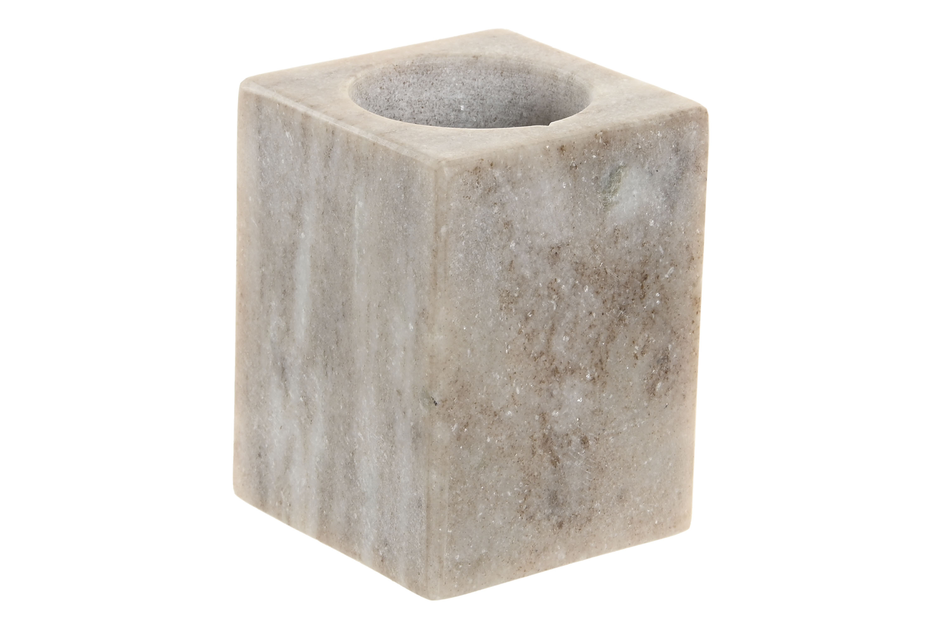 PORTACEPILLOS MARMOL 7,5X7,5X10,5 BEIGE