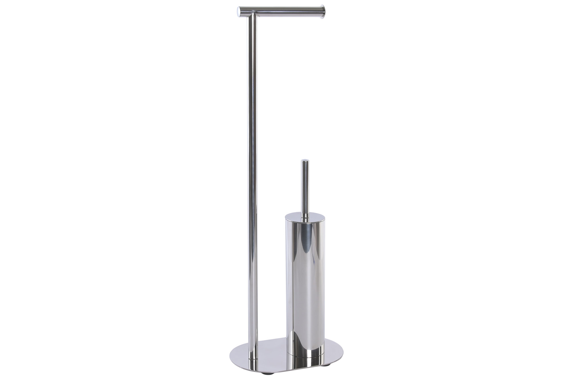PORTARROLLOS METAL 23X15X68,5 ESCOBILLERO CROMADO