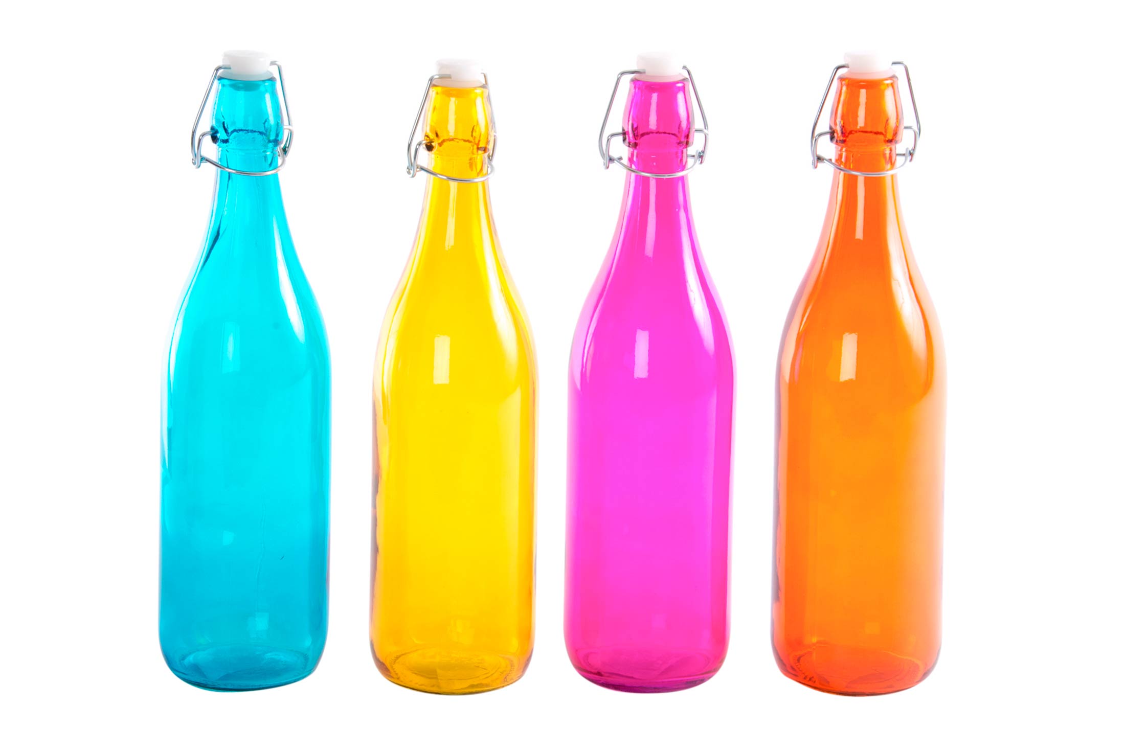 BOTELLA CRISTAL HIERRO 8X8X32 1000 ML, 4 SURT.