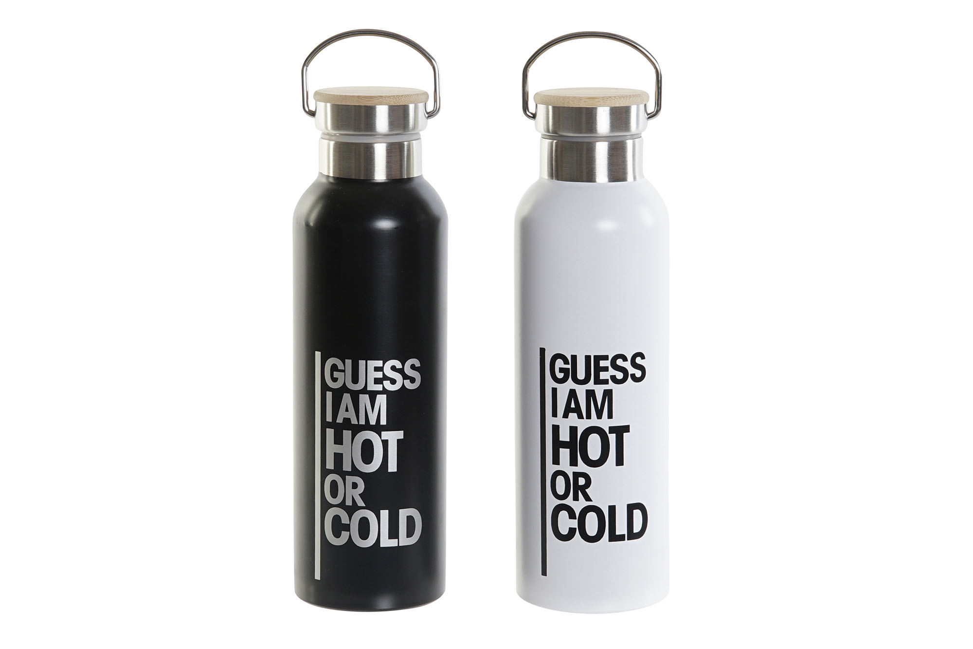 BOTELLA INOX BAMBU 7,5X7,5X24 550ML, 2 SURT.