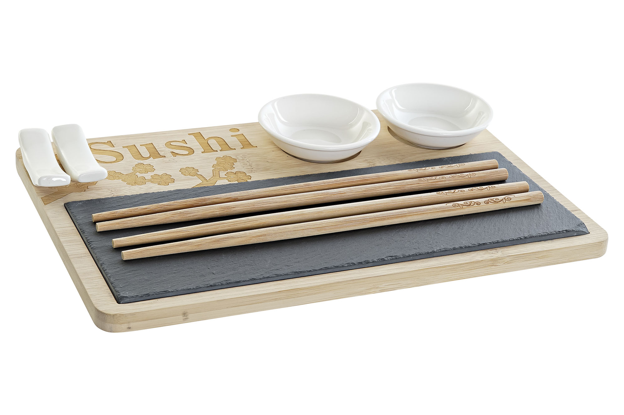 SUSHI SET 9 BAMBU PIZARRA 28,5X18,5X2,6 NATURAL