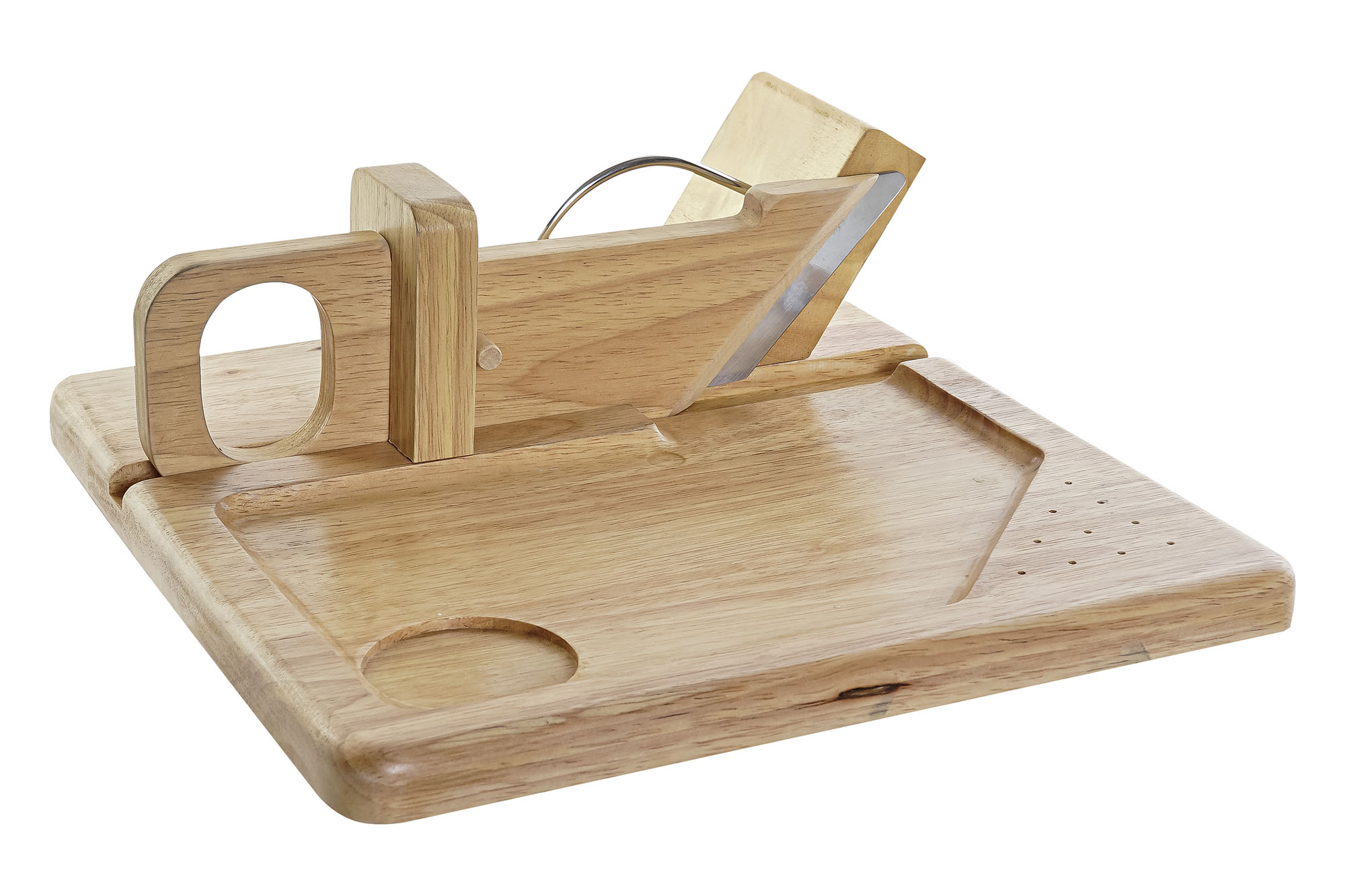CORTADOR EMBUTIDO RUBBERWOOD INOX 29X29X10 NATURAL
