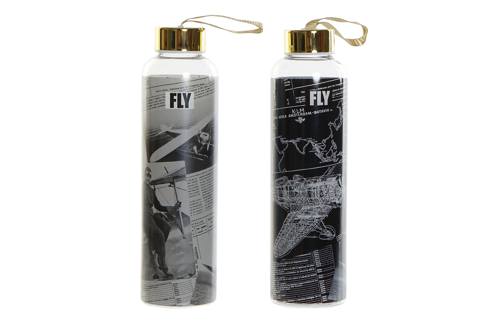BOTELLA BOROSILICATO 6,5X6,5X23 550ML AVIACION 2 S