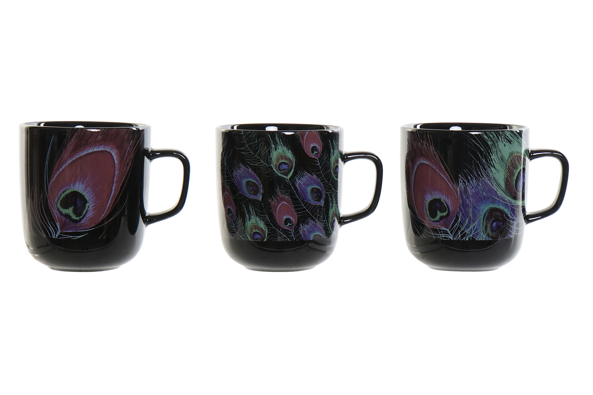 MUG PORCELANA 11,5X8,5X10 380ML, PEACOCK 3 SURT.