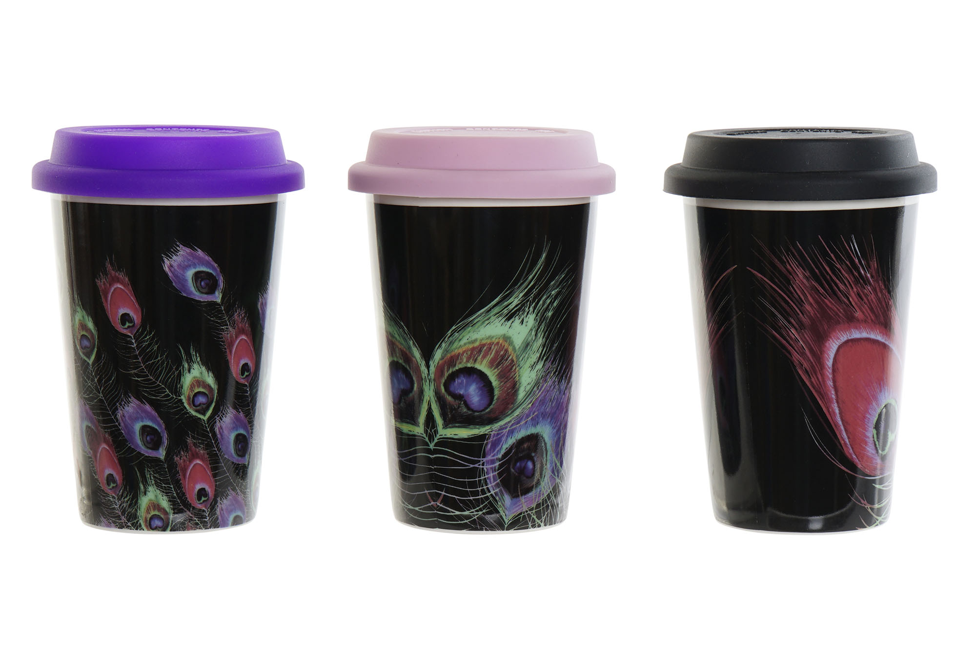 MUG PORCELANA 9,7X9,7X14 400 ML, PEACOCK 3 SURT.