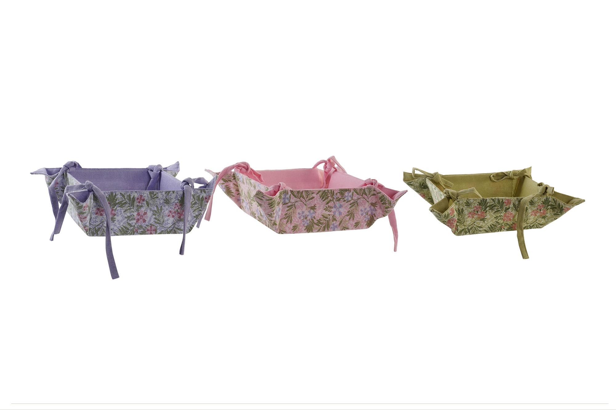 CESTA ALGODON 34X34X8 FLORES 3 SURT.