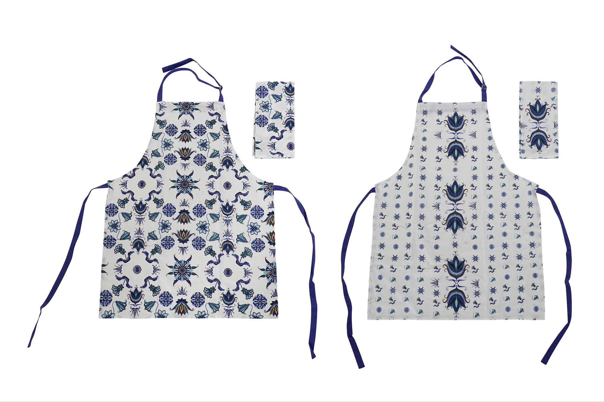 DELANTAL SET 2 ALGODON 60X0,5X80 AZULEJOS 2 SURT.