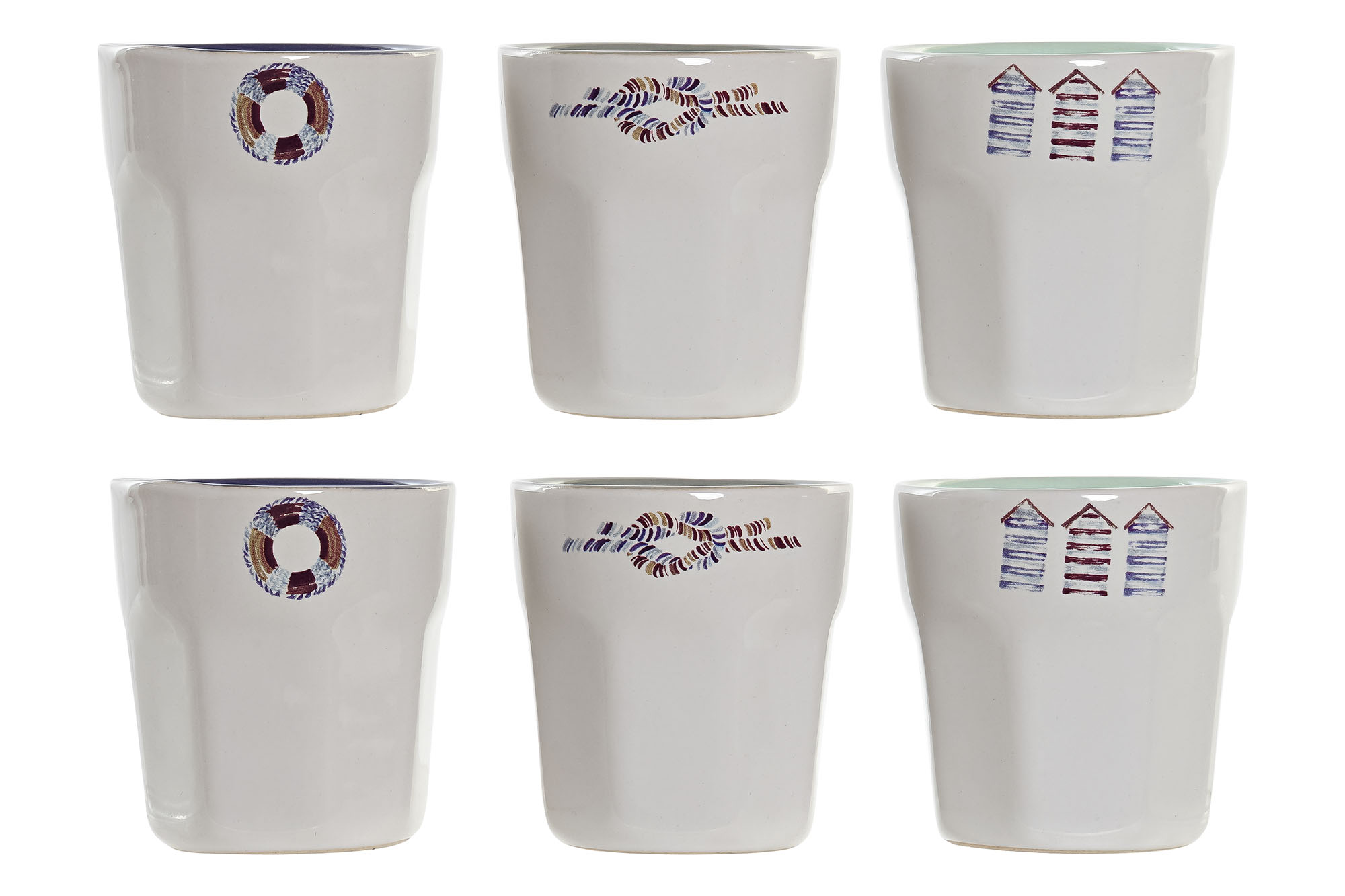 CAFE SET SET 6 GRES 20X14,6X6 90 ML, SALITRE AZUL