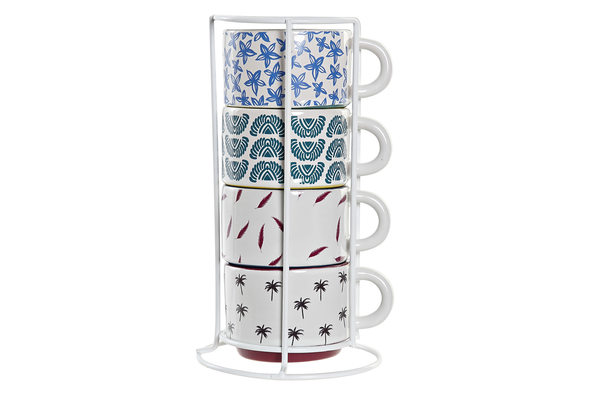 CAFE SET 4 GRES METAL 11X10X21 150 ML, AFRICA MATE