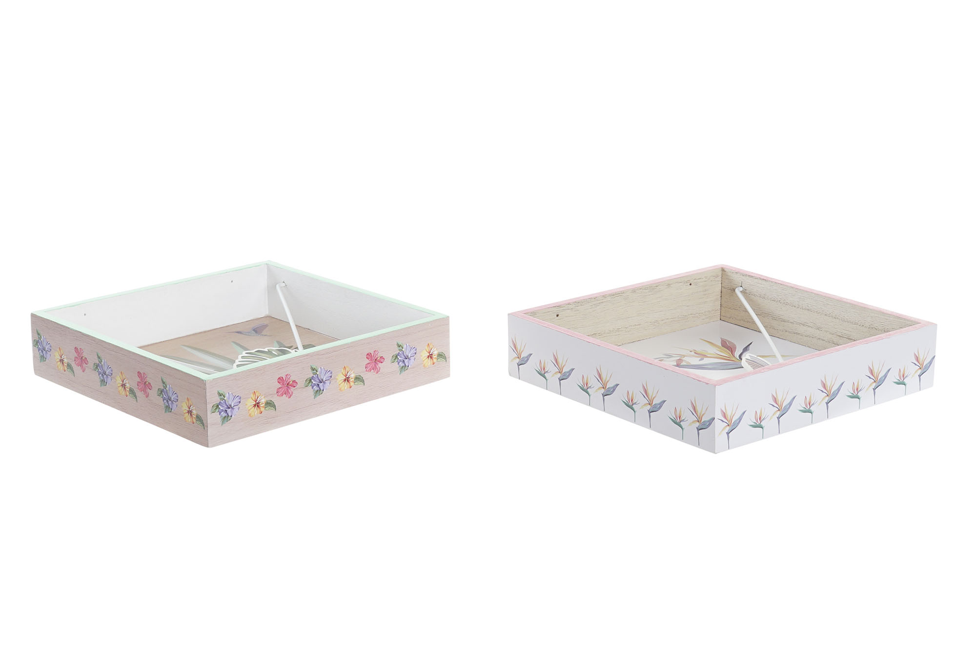 SERVILLETERO MDF 18X18X4 TROPIC GARDEN 2 SURT.
