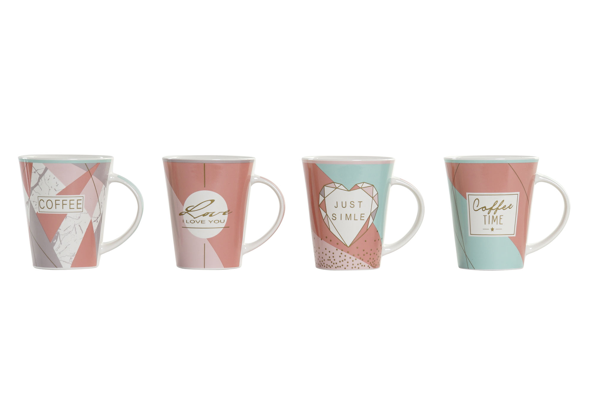 MUG PORCELANA 12X9X11 350ML MODERNO 4 SURT.