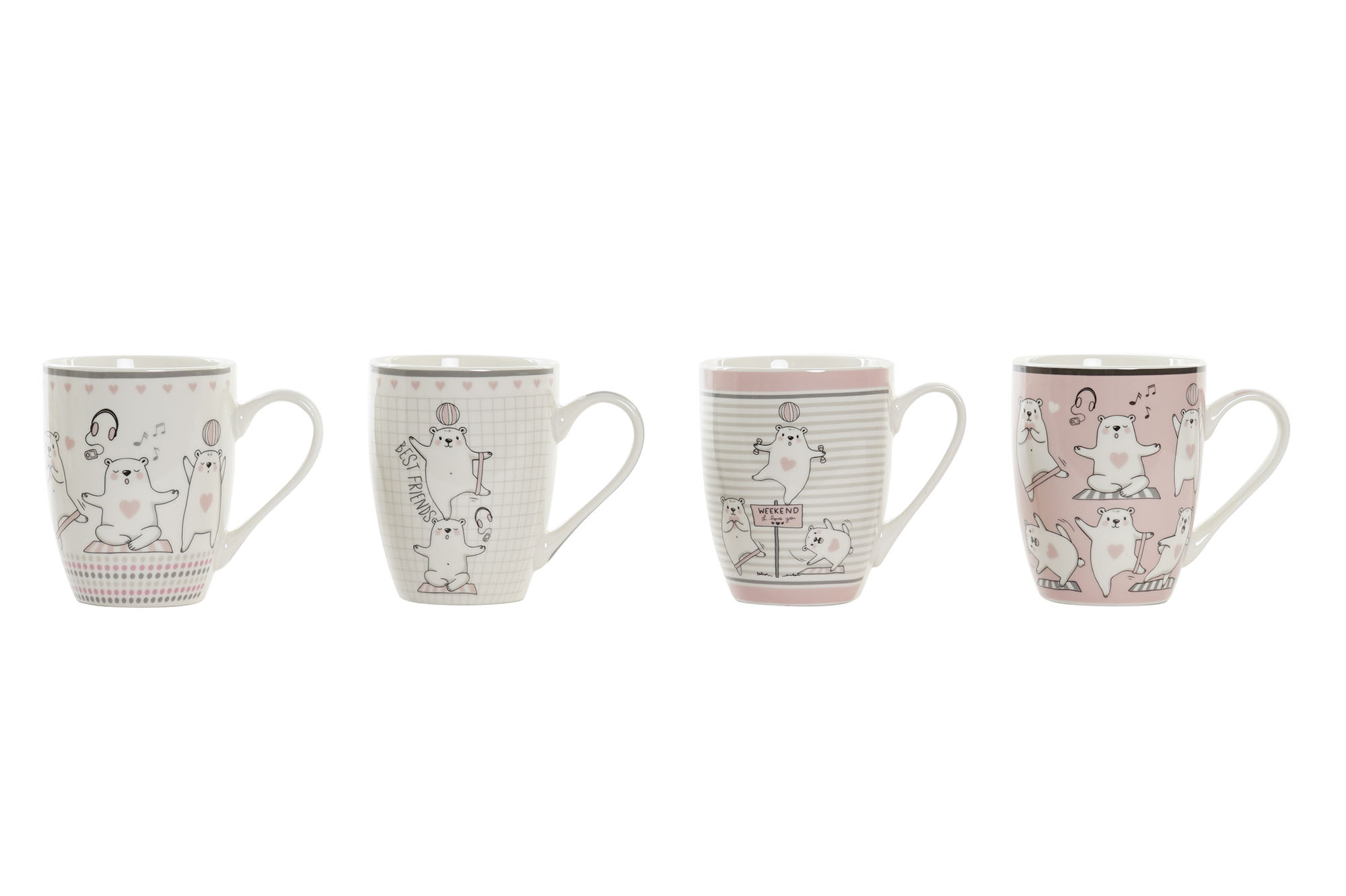 MUG PORCELANA NEW BONE 12X8X11 350ML OSOS 4 SURT.